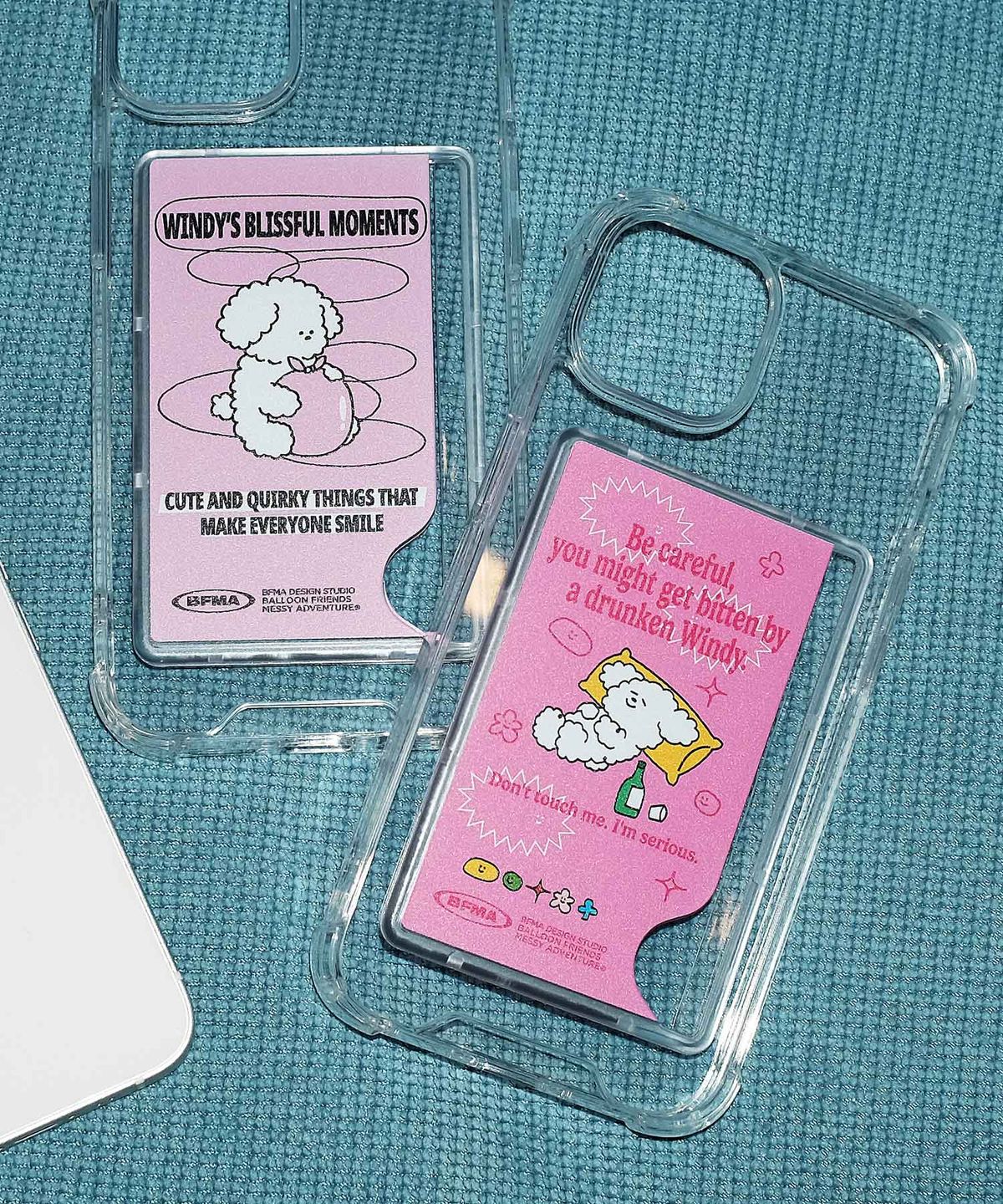 벌룬프렌즈(BALLOON FRIENDS) 카드수납 젤하드 탱크 폰케이스 - 드렁큰 윈디 (핑크)