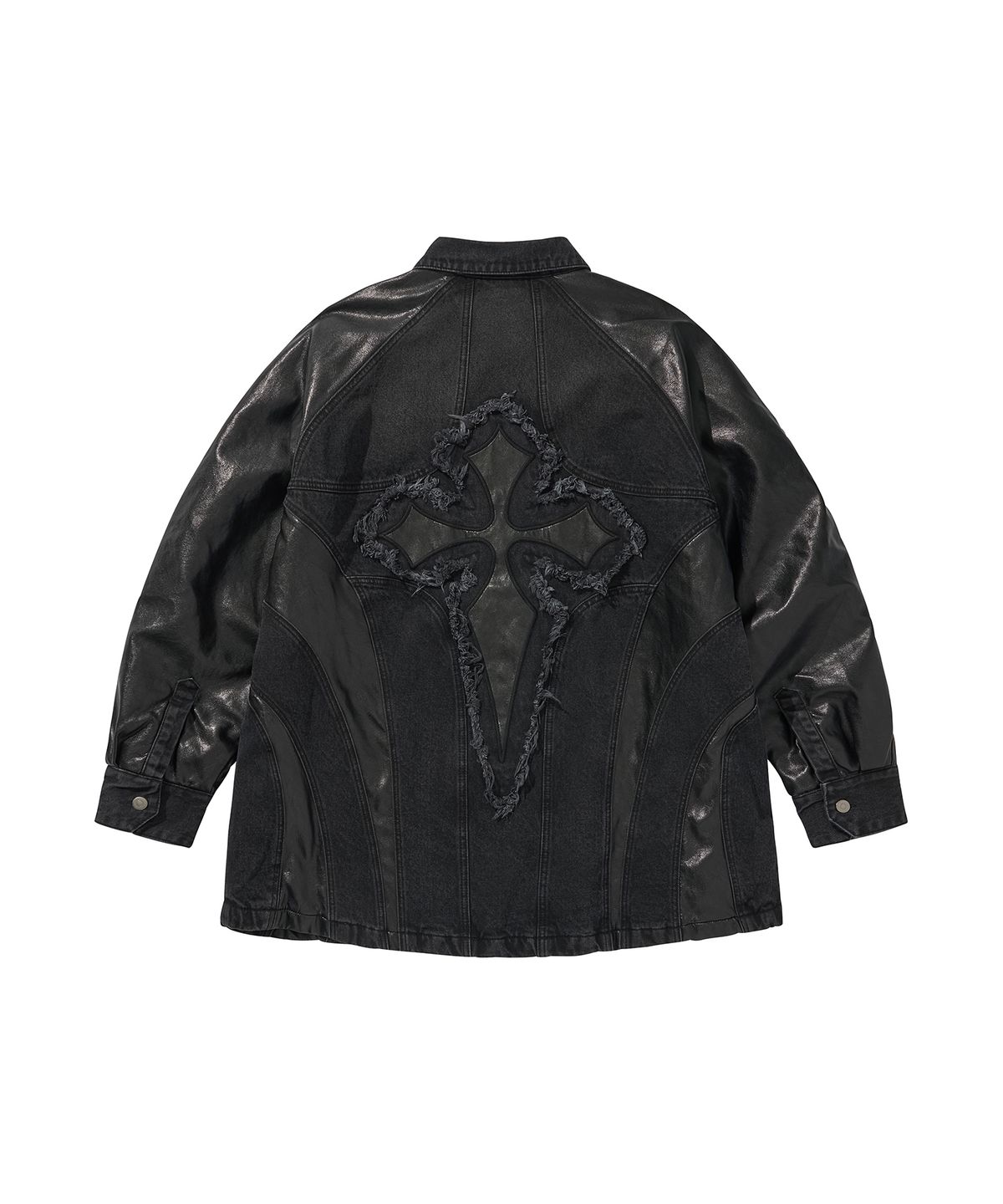 리베레(LIBERE) OVERSIZE MODIFIED CROSS SHIRTS / BLACK