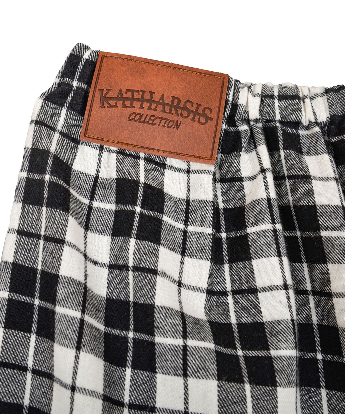 카타르시스(KATHARSIS) 체크 벨트 팬츠 블랙 ONE SIZE