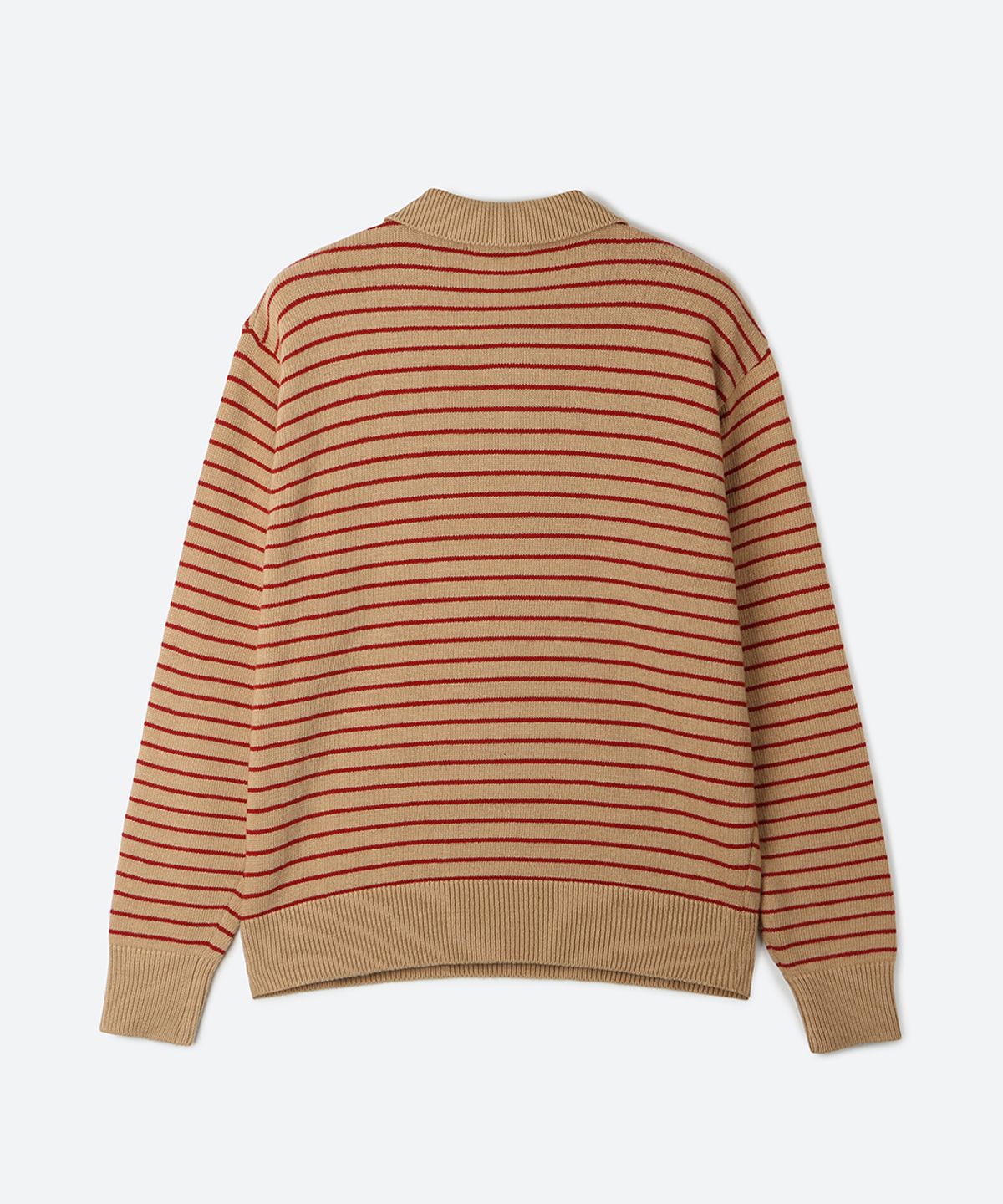 문선 아카이브(MOONSUN ARCHIVE) 02 M.C UNISEX, Stripe Wool Collar Knit / Beige