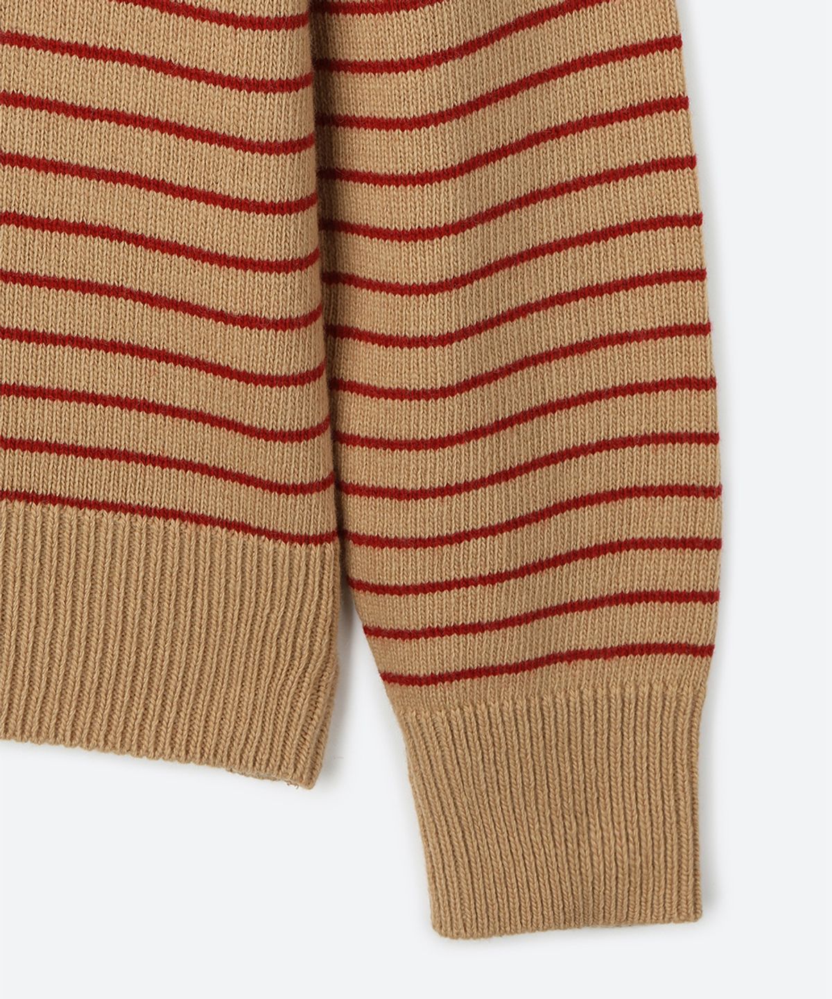 문선 아카이브(MOONSUN ARCHIVE) 02 M.C UNISEX, Stripe Wool Collar Knit / Beige