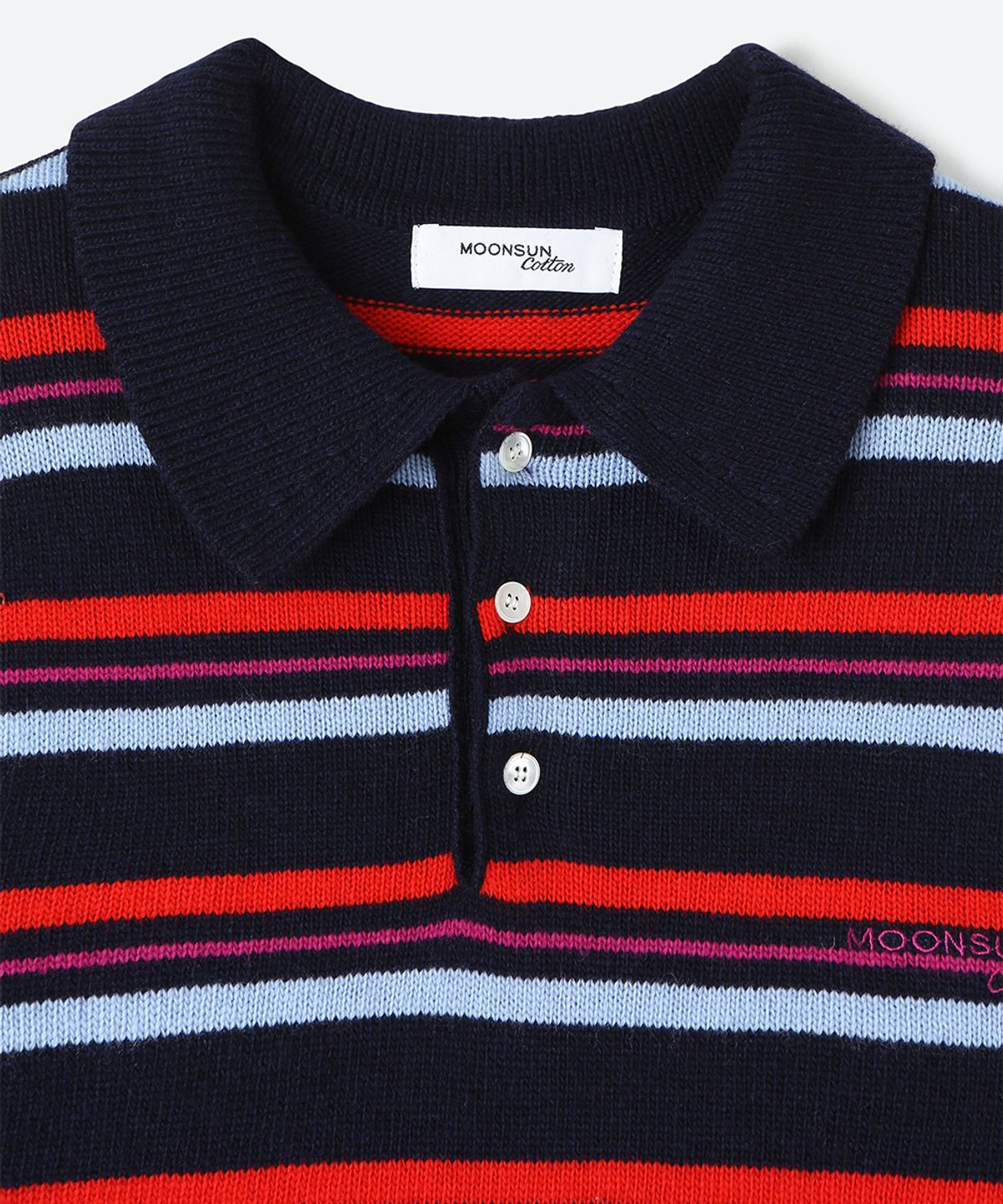 문선 아카이브(MOONSUN ARCHIVE) MJ S2 02 M.C UNISEX, Stripe Wool Collar Knit / Lolli-pop
