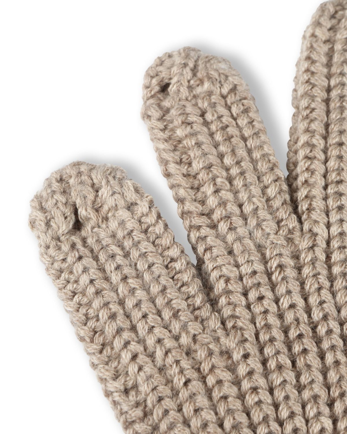 비슬로우(BESLOW) 3 FINGER WOOL BLENDED KNIT GLOVES OATMEAL