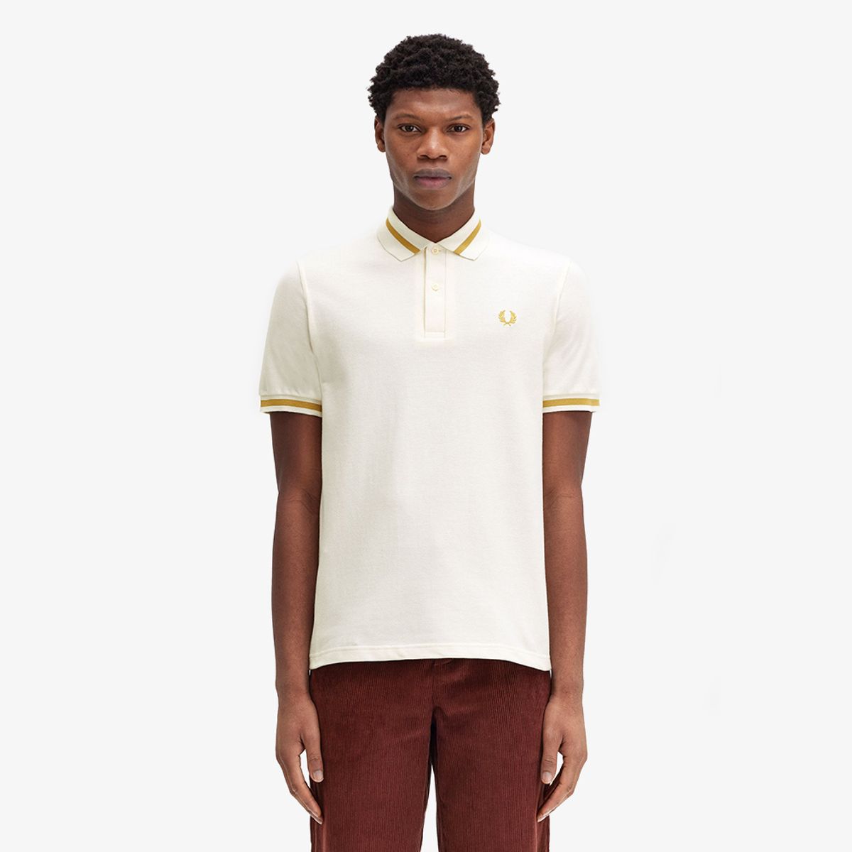 프레드페리(FRED PERRY) [M2] 싱글 팁 프레드페리 셔츠 - 에크루/허니콤 AFPM2430002-W79