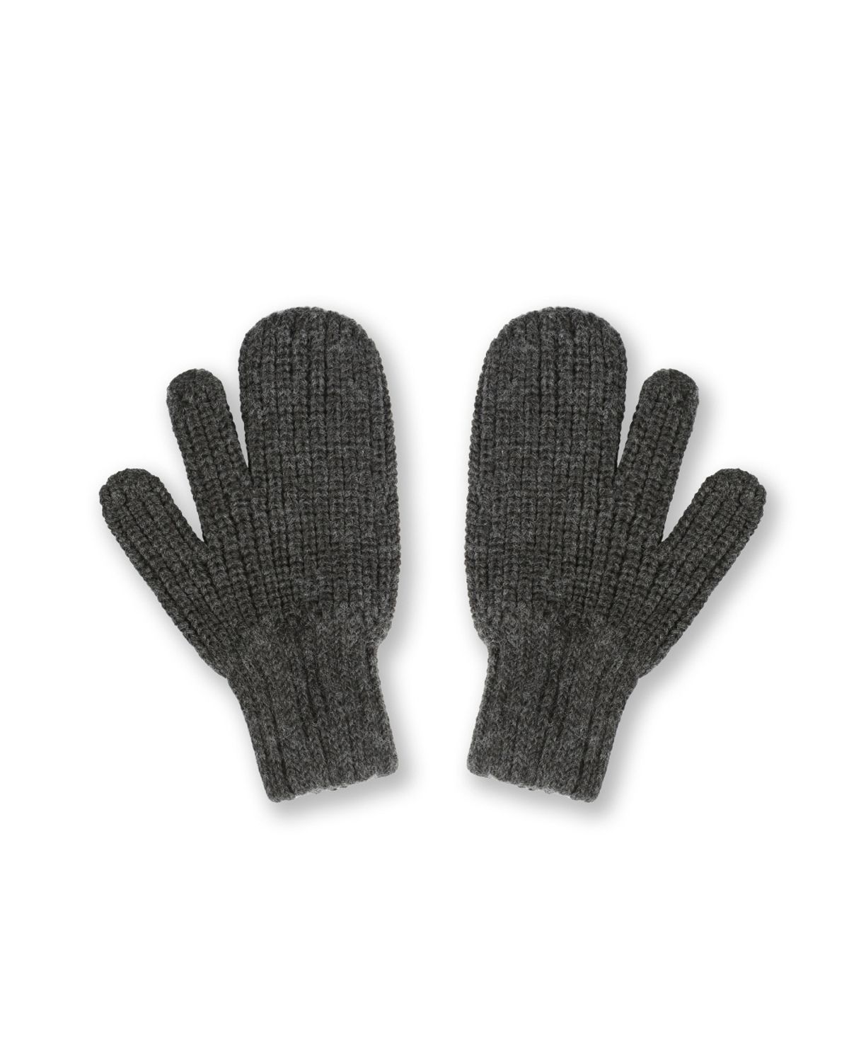 비슬로우(BESLOW) 3 FINGER WOOL BLENDED KNIT GLOVES CHARCOAL