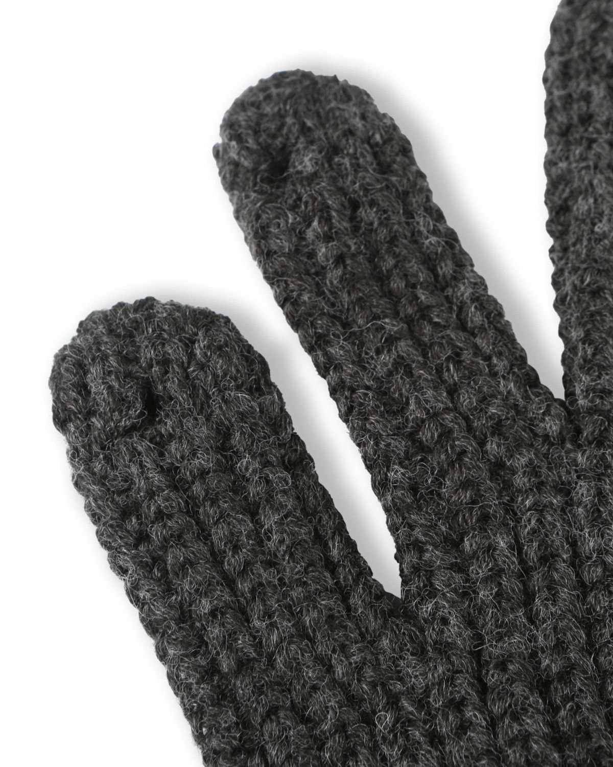 비슬로우(BESLOW) 3 FINGER WOOL BLENDED KNIT GLOVES CHARCOAL
