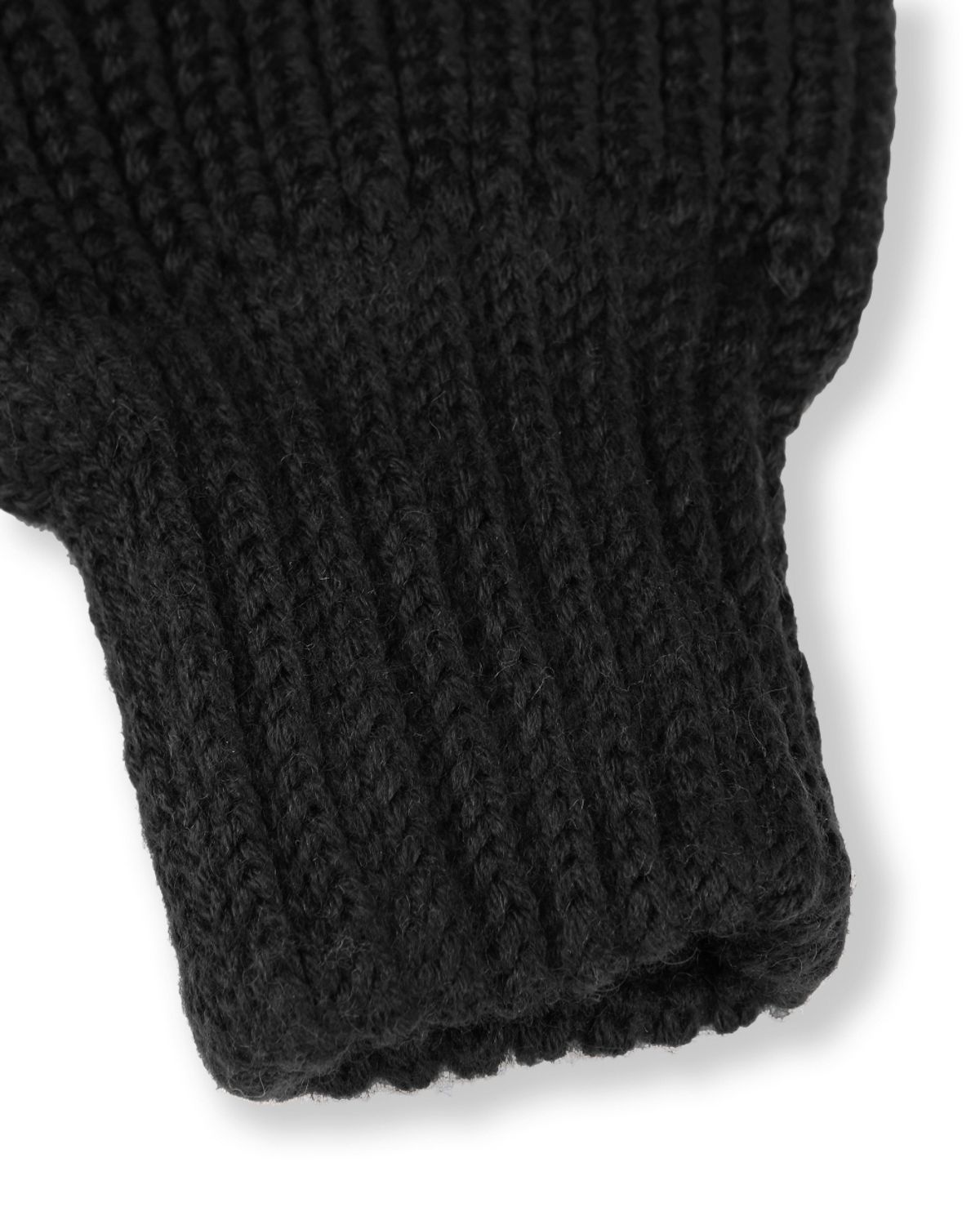 비슬로우(BESLOW) 3 FINGER WOOL BLENDED KNIT GLOVES BLACK