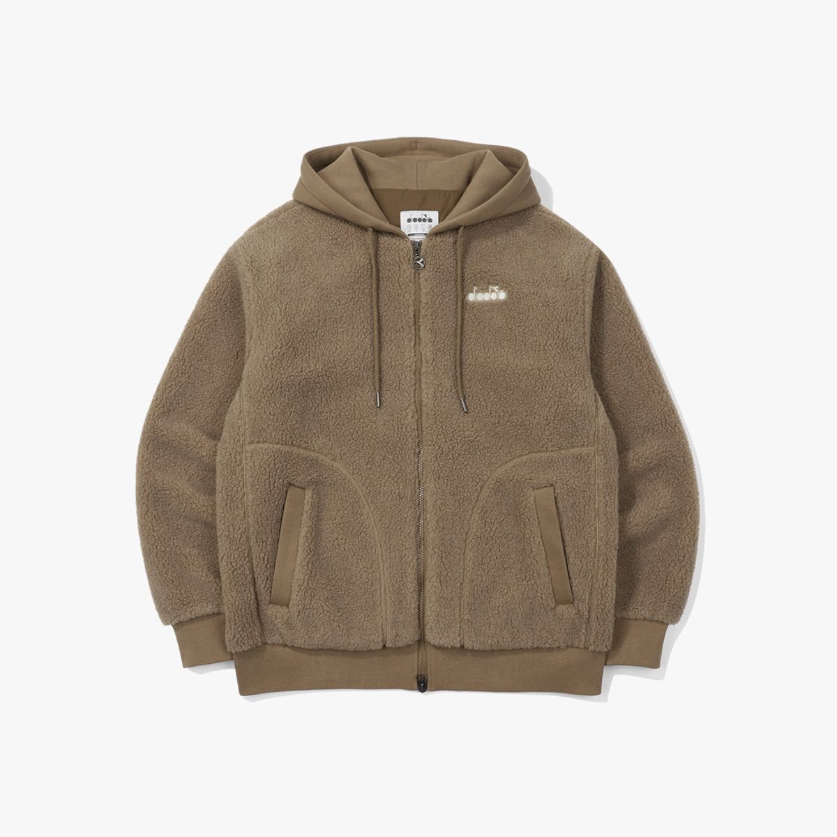 디아도라(diadora) 컴피 플리스 후드집업 BROWN