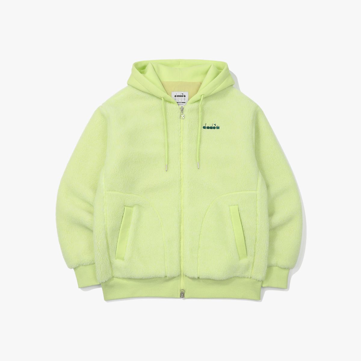 디아도라(diadora) 컴피 플리스 후드집업 LIME