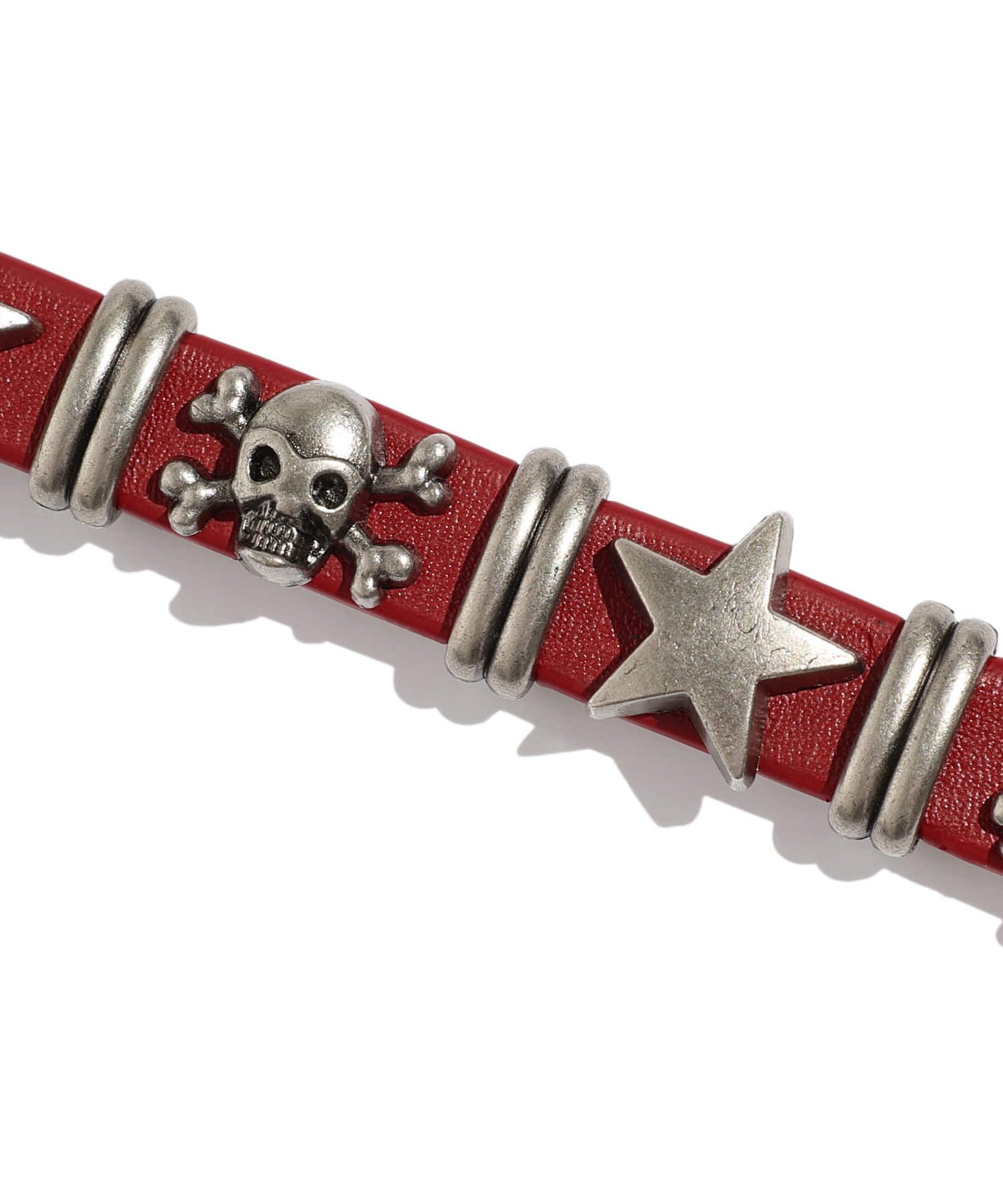 MUSINSA公式 | NICE GHOST CLUB SKULL LEATHER BRACELET_RED