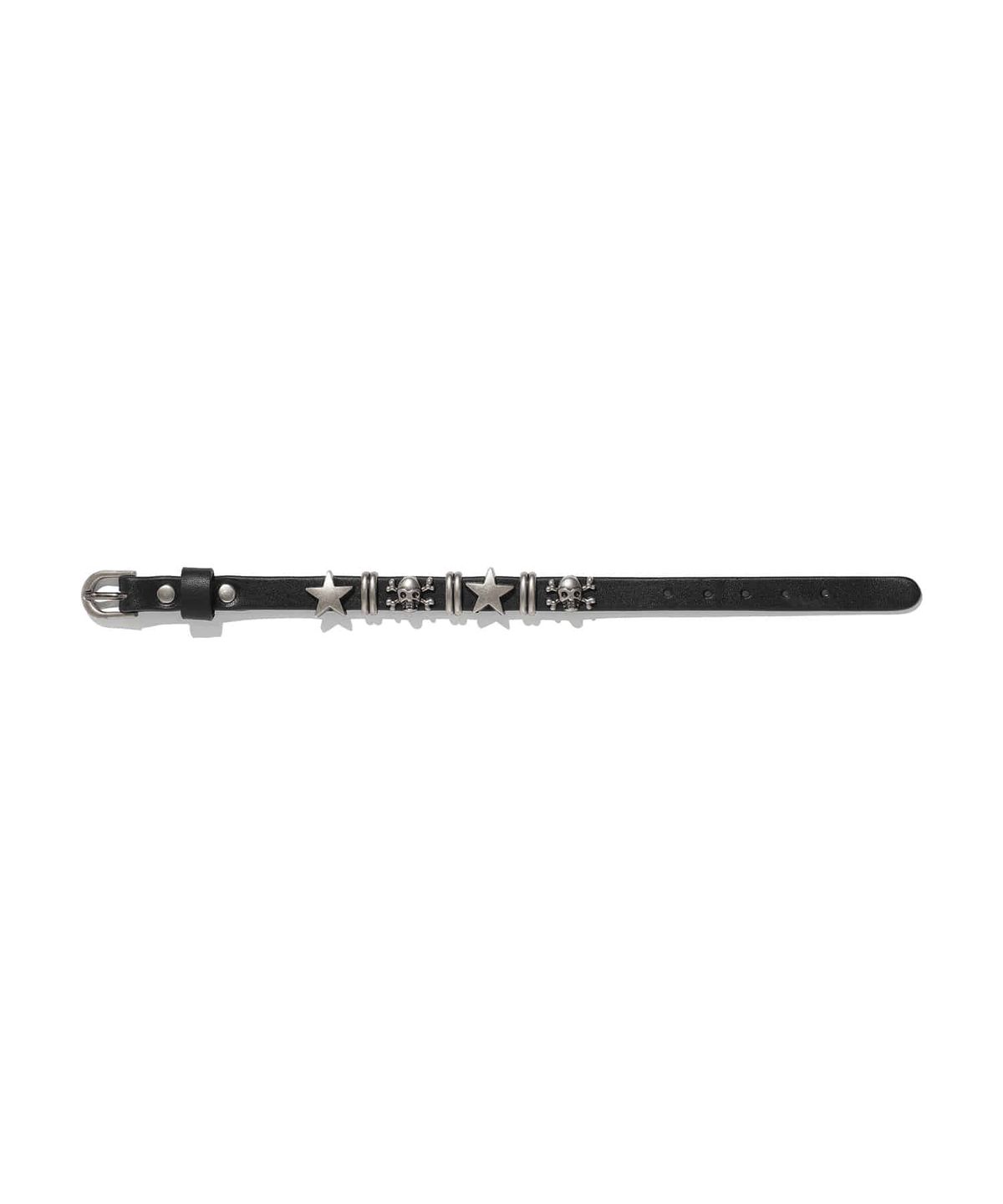 나이스고스트클럽(NICEGHOSTCLUB) SKULL LEATHER BRACELET_BLACK(NG2EFUAB81A)