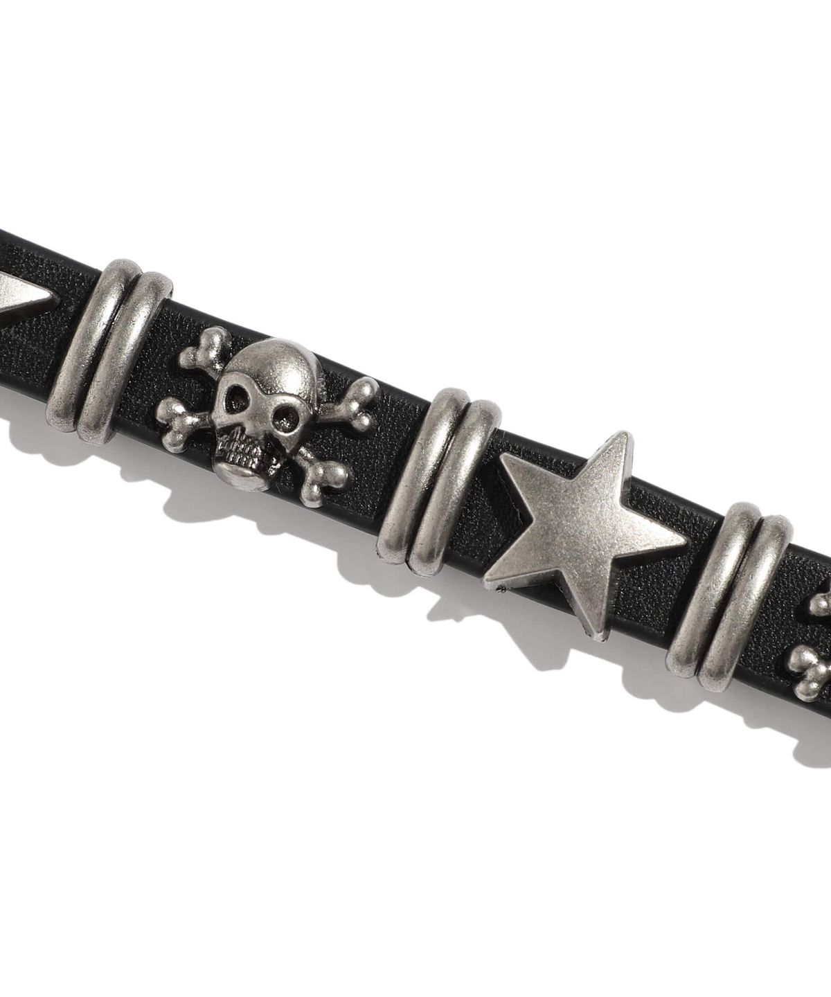 나이스고스트클럽(NICEGHOSTCLUB) SKULL LEATHER BRACELET_BLACK(NG2EFUAB81A)