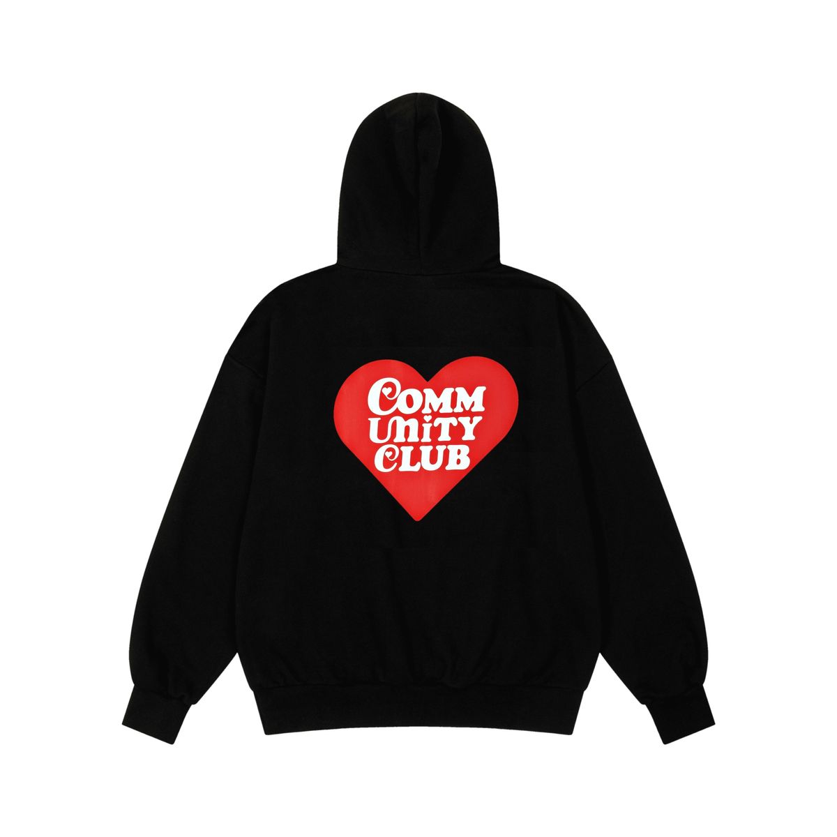 커뮤니티클럽(COMMUNITY CLUB) FULL OF HEARTS HOODIE Black