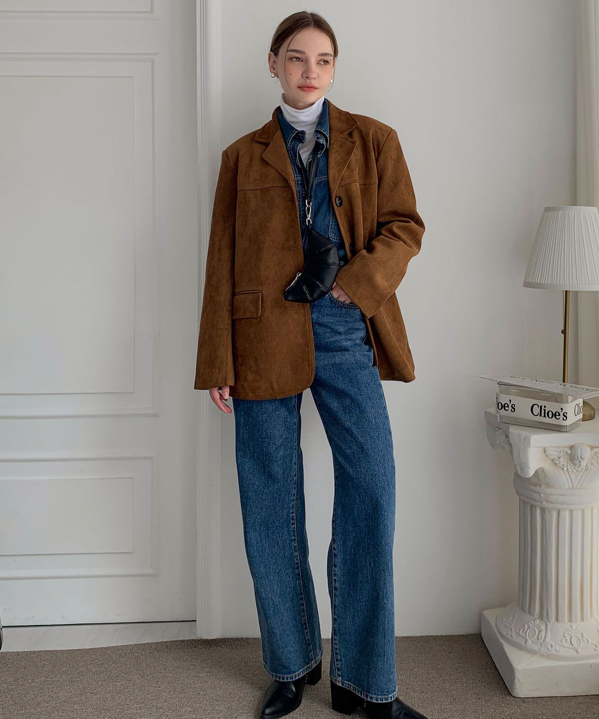 바스카라(VASCARA) Suede Single Button Half Jacket (2colors)
