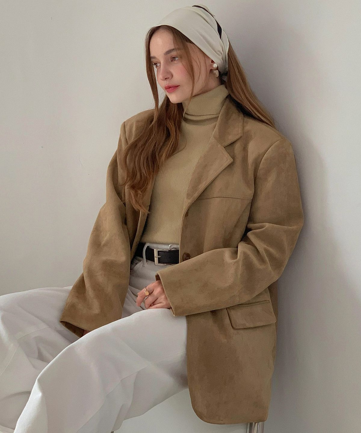 바스카라(VASCARA) Suede Single Button Half Jacket (2colors)