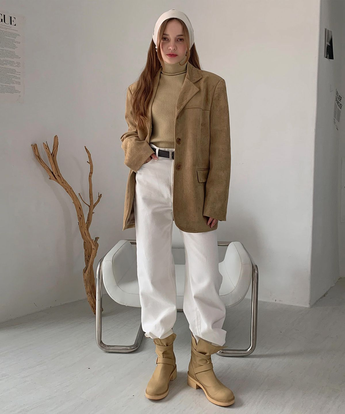 바스카라(VASCARA) Suede Single Button Half Jacket (2colors)
