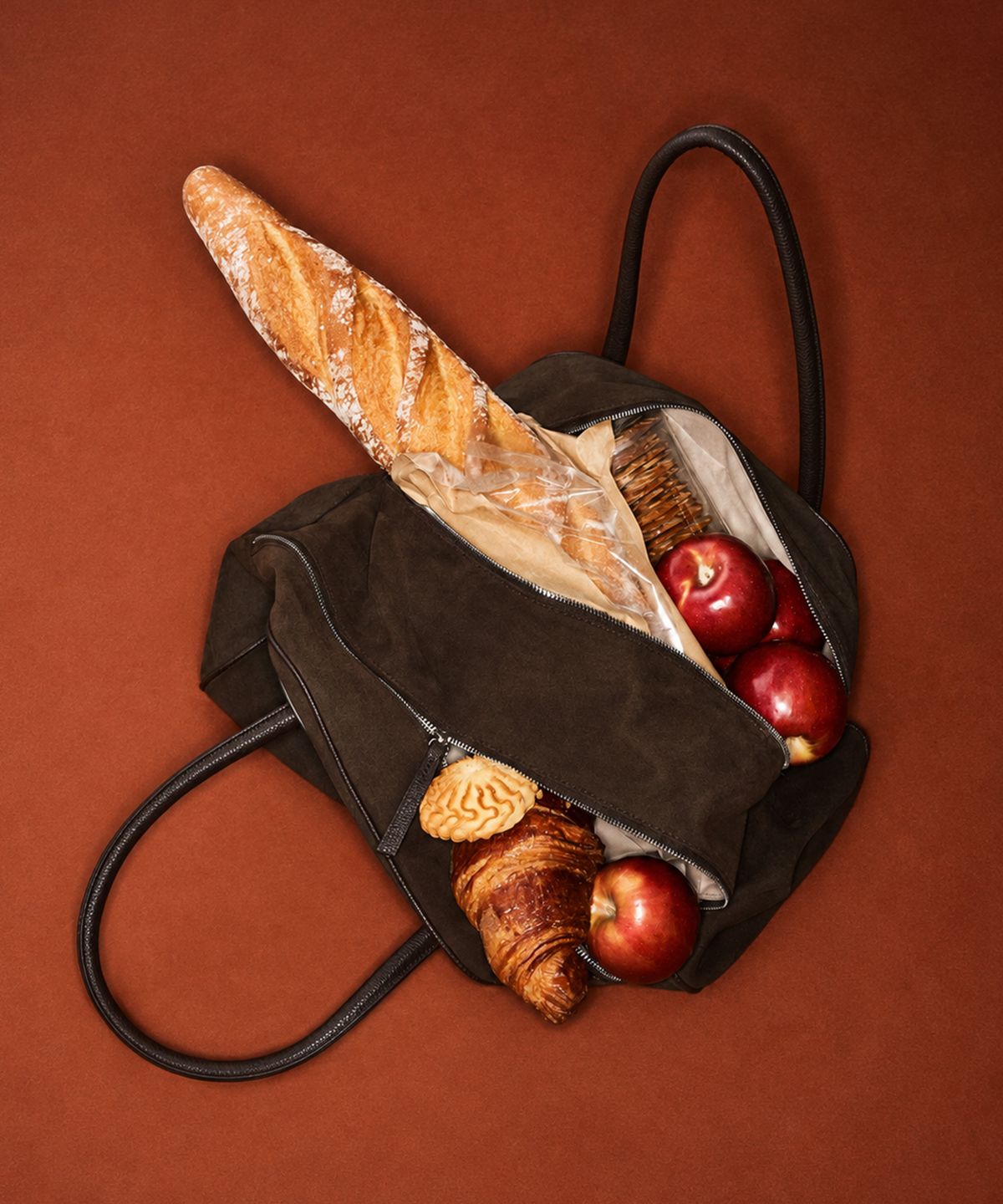 크리스틴프로젝트(CHRISTINE PROJECT) TWO ZIPPER BAG SUEDE ORIGINAL(BROWNIE)