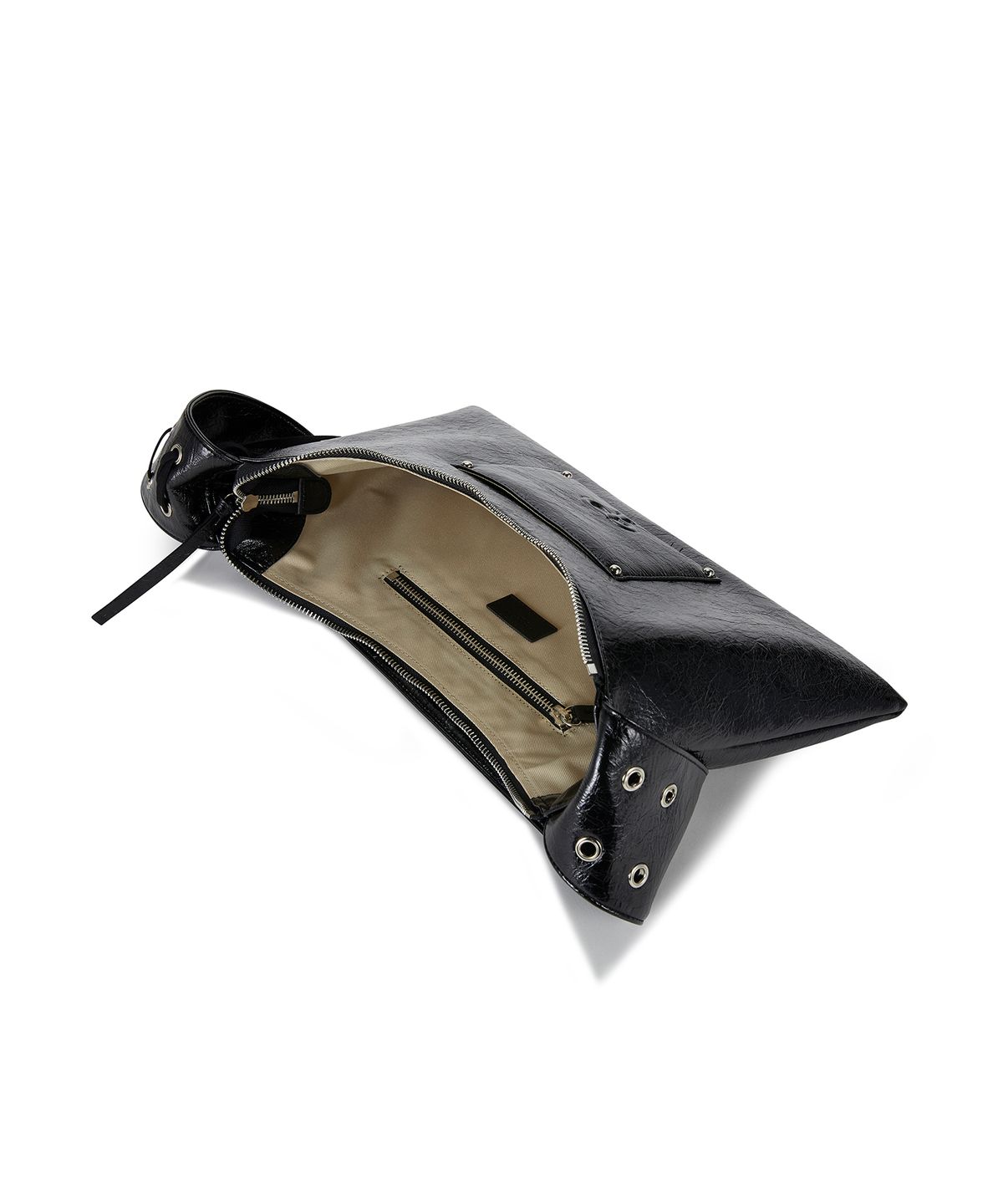 크리스틴프로젝트(CHRISTINE PROJECT) EYELET FLAT SHOULDER BAG(BLACK PEPPER)