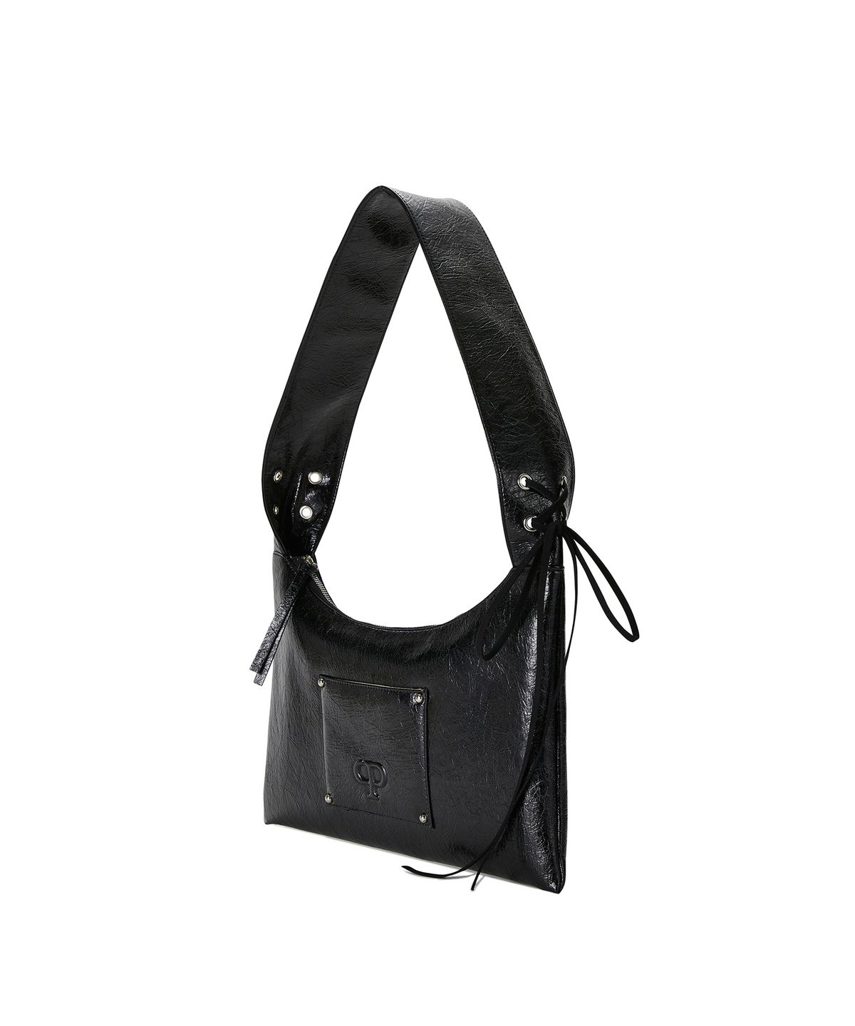크리스틴프로젝트(CHRISTINE PROJECT) EYELET FLAT SHOULDER BAG(BLACK PEPPER)