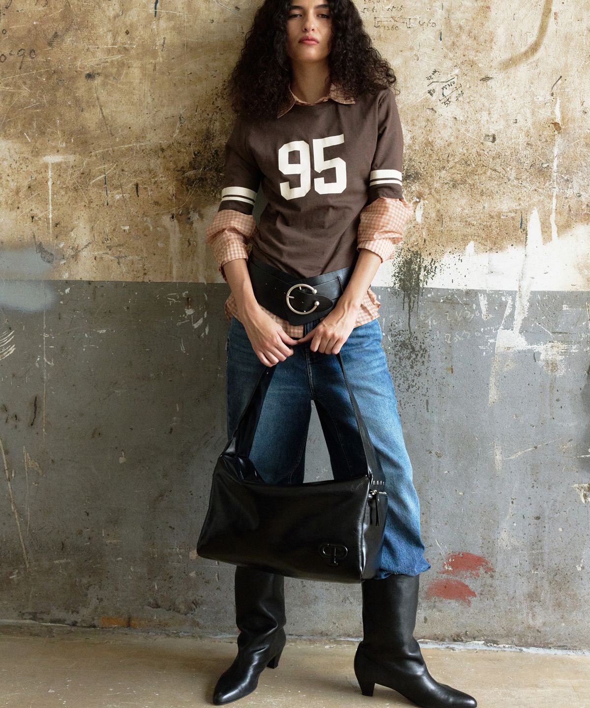 크리스틴프로젝트(CHRISTINE PROJECT) STUD BULKY BAG(BLACK PEPPER)
