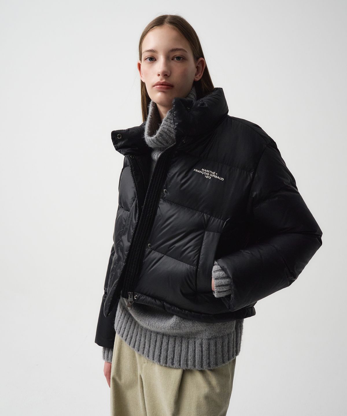 마리떼 프랑소와 저버(MARITHÉ + FRANҪOIS GIRBAUD) W BASIC DUCK DOWN CROP PUFFER black