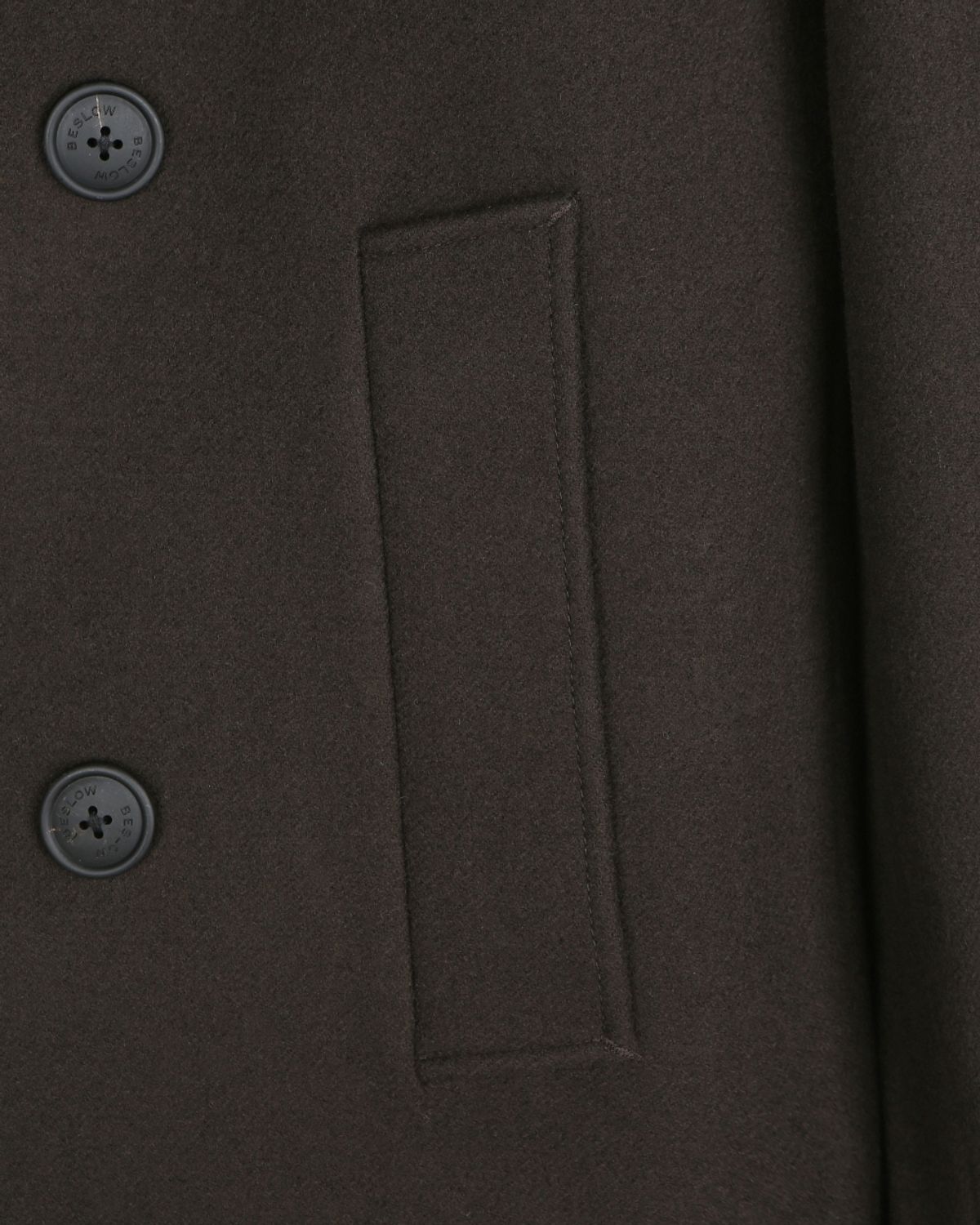 비슬로우(BESLOW) OVERSIZED PEA COAT DARK BROWN