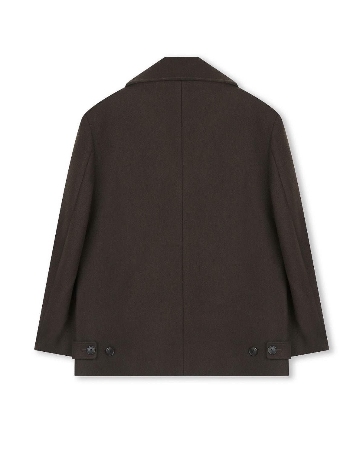 비슬로우(BESLOW) OVERSIZED PEA COAT DARK BROWN