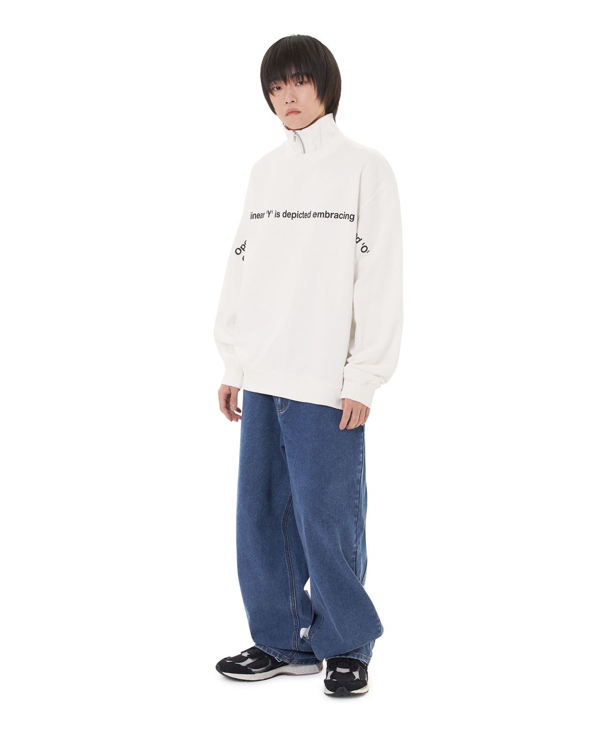 오픈야드(오와이)(OPENYARD(OY)) MEANING POLA ZIPPER MTM - WHITE