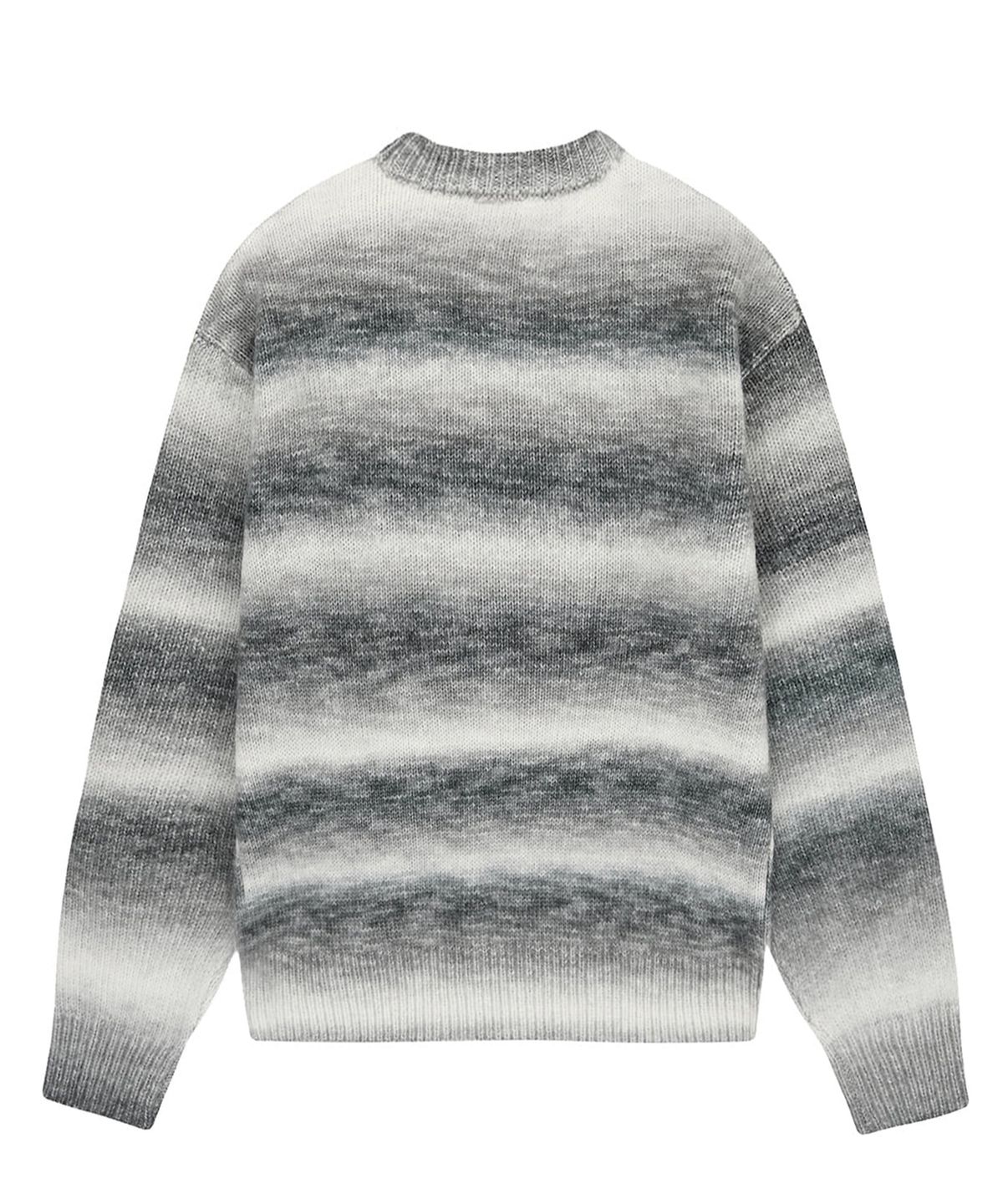 오픈야드(오와이)(OPENYARD(OY)) HAIRY GRADIENT STRIPED KNIT - BLACK