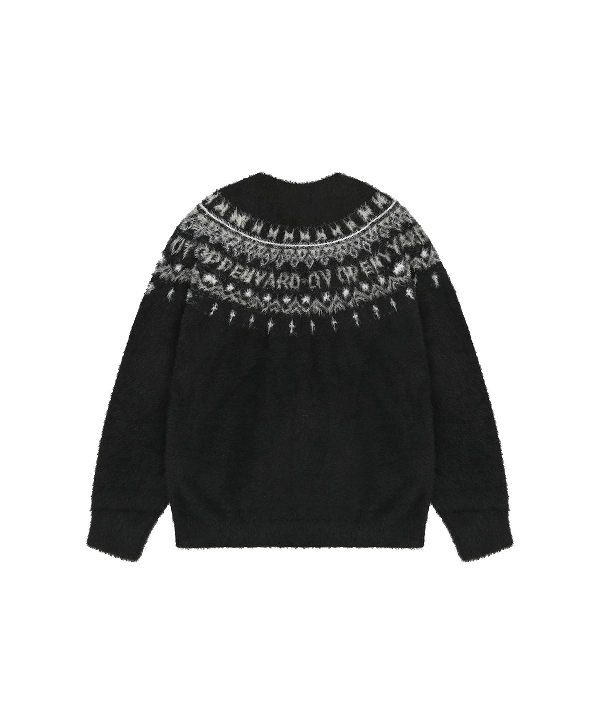 오픈야드(오와이)(OPENYARD(OY)) NORDIC LOGO HAIRY KNIT - BLACK