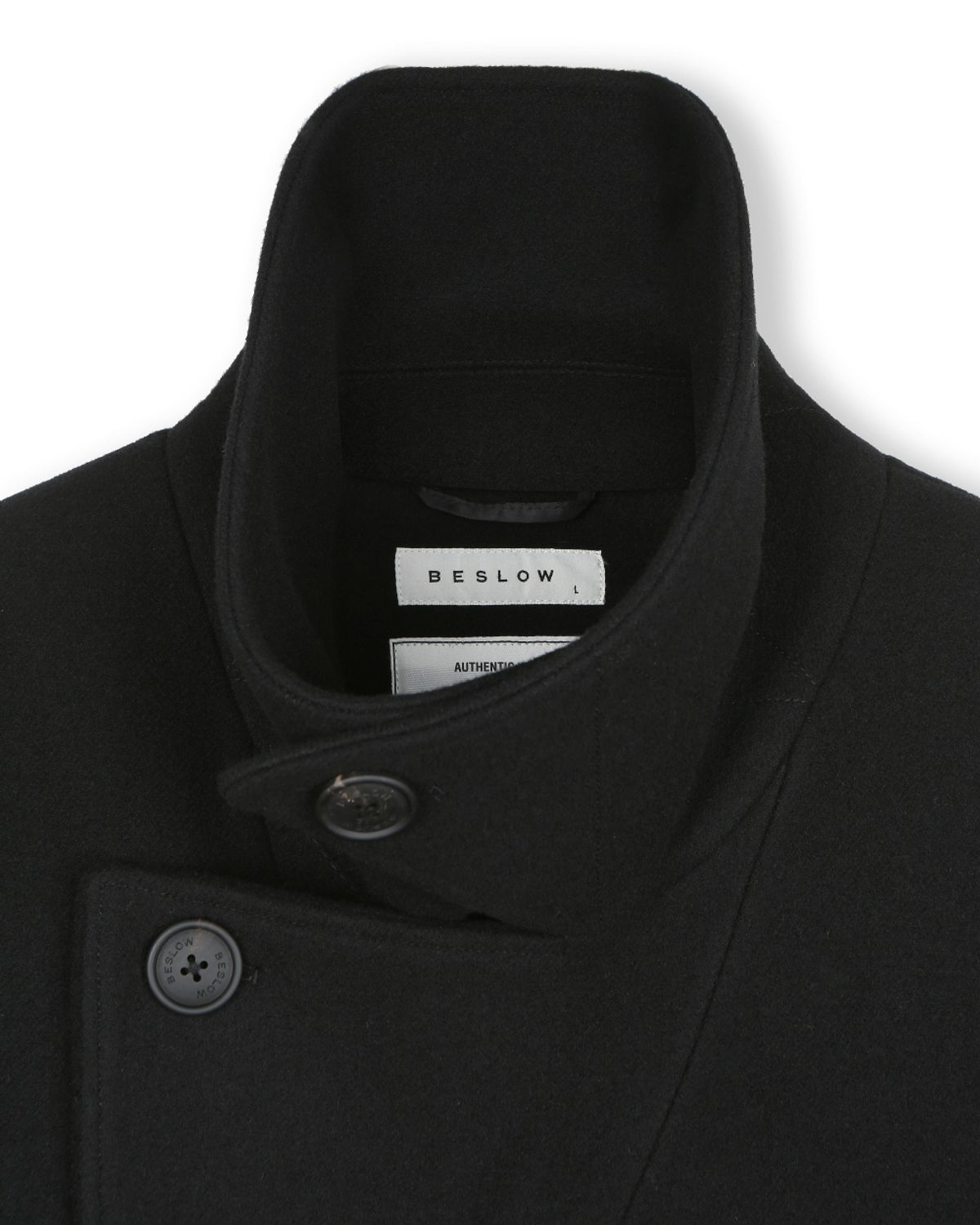 비슬로우(BESLOW) OVERSIZED PEA COAT BLACK