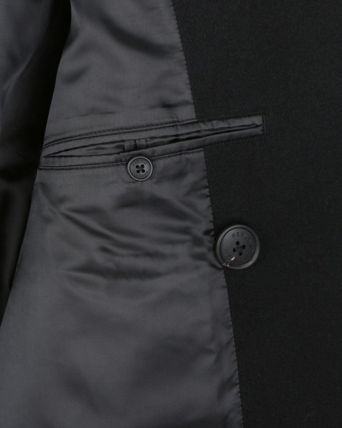 비슬로우(BESLOW) OVERSIZED PEA COAT BLACK