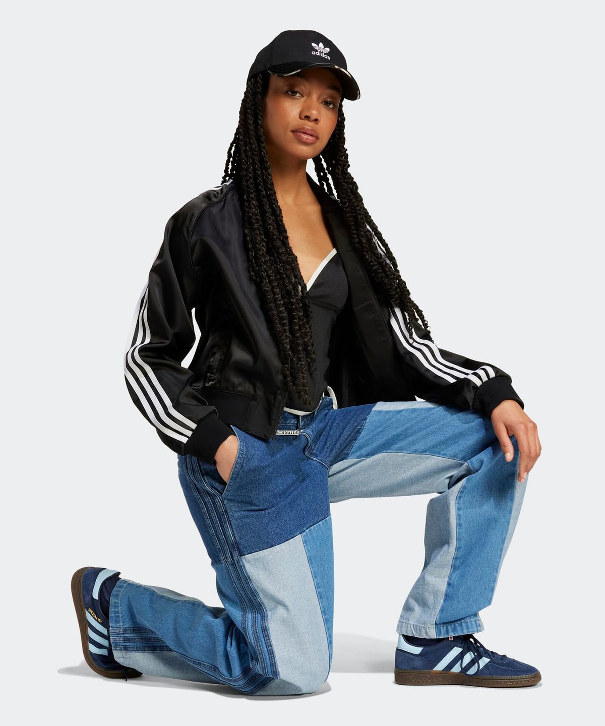 아디다스(ADIDAS) (x크세니아) 패치워크 스트레이트 레그 진 - 블루진 / IW5663