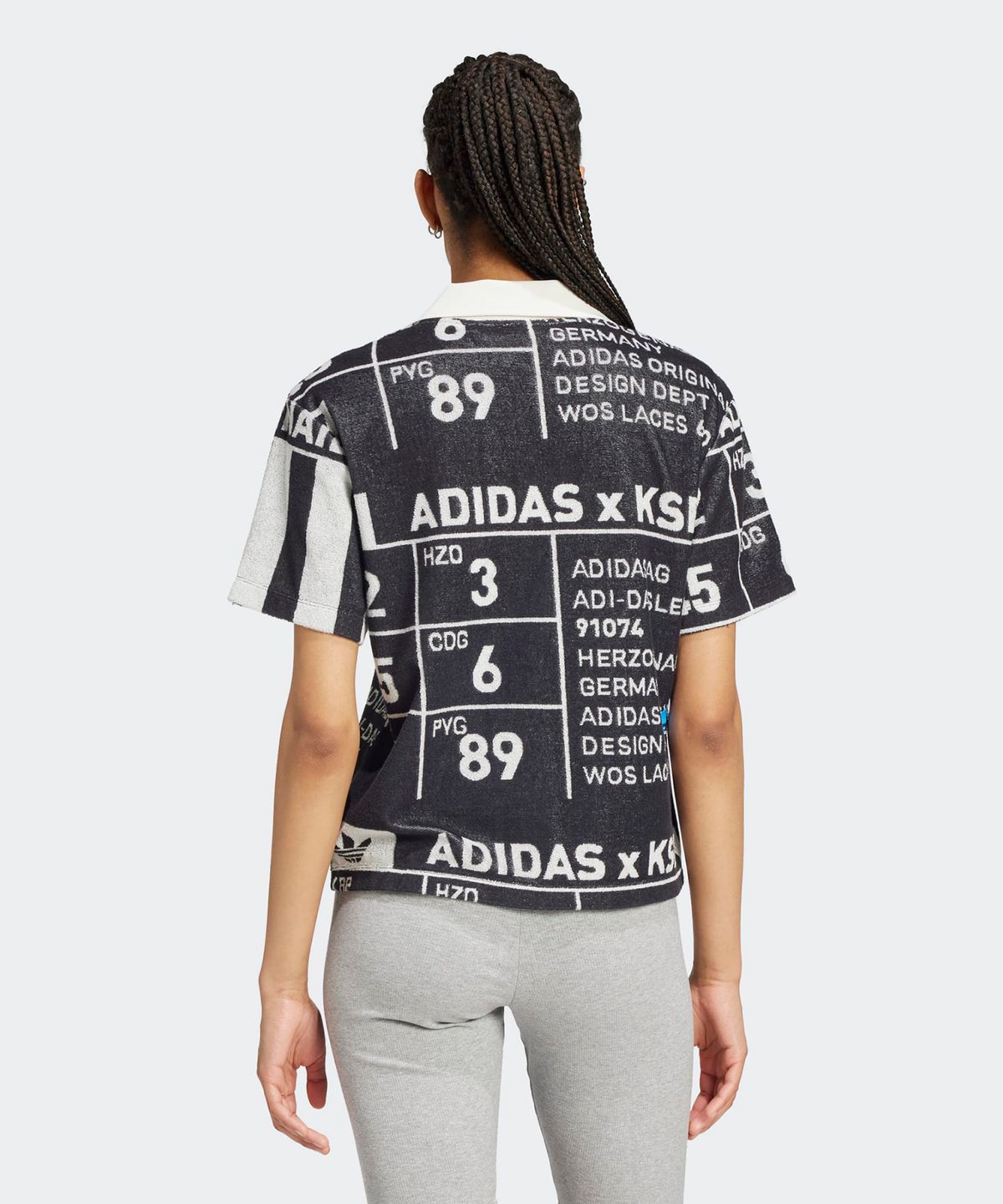 아디다스(ADIDAS) (x크세니아)그래픽 타월 폴로 셔츠 - 블랙 / IW5667