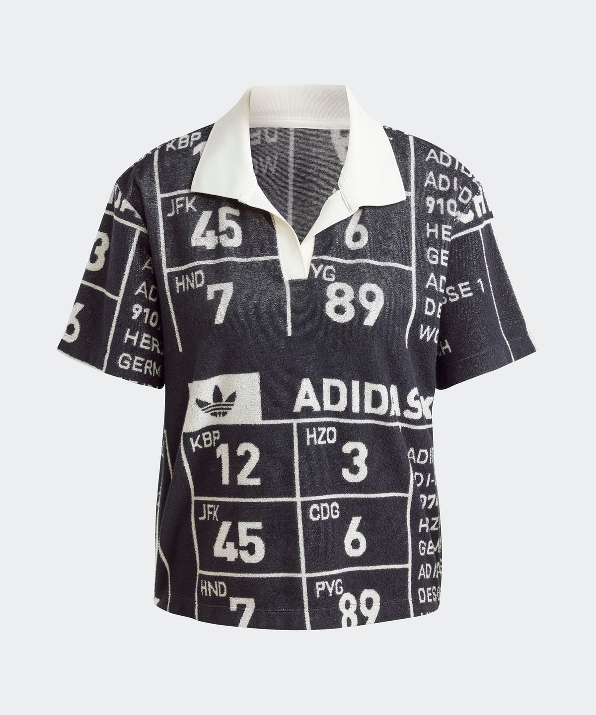 아디다스(ADIDAS) (x크세니아)그래픽 타월 폴로 셔츠 - 블랙 / IW5667