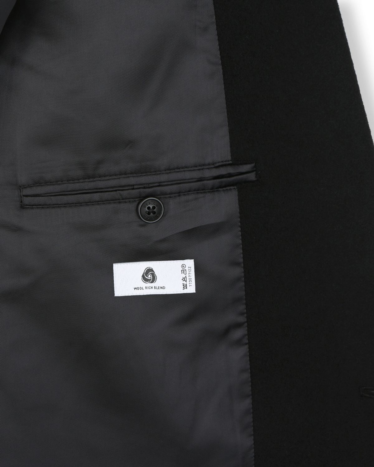 비슬로우(BESLOW) OVERSIZED CASHMERE SINGLE COAT BLACK