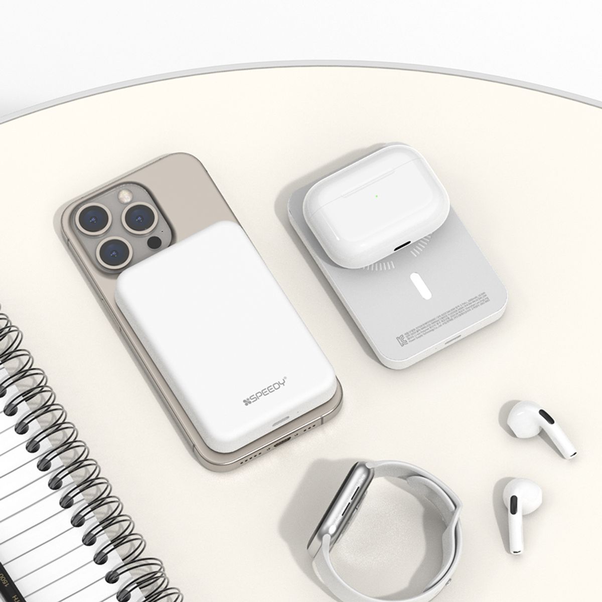 스피디(SPEEDY) 10W 맥세이프 보조배터리 5000mAh (+링 스티커)