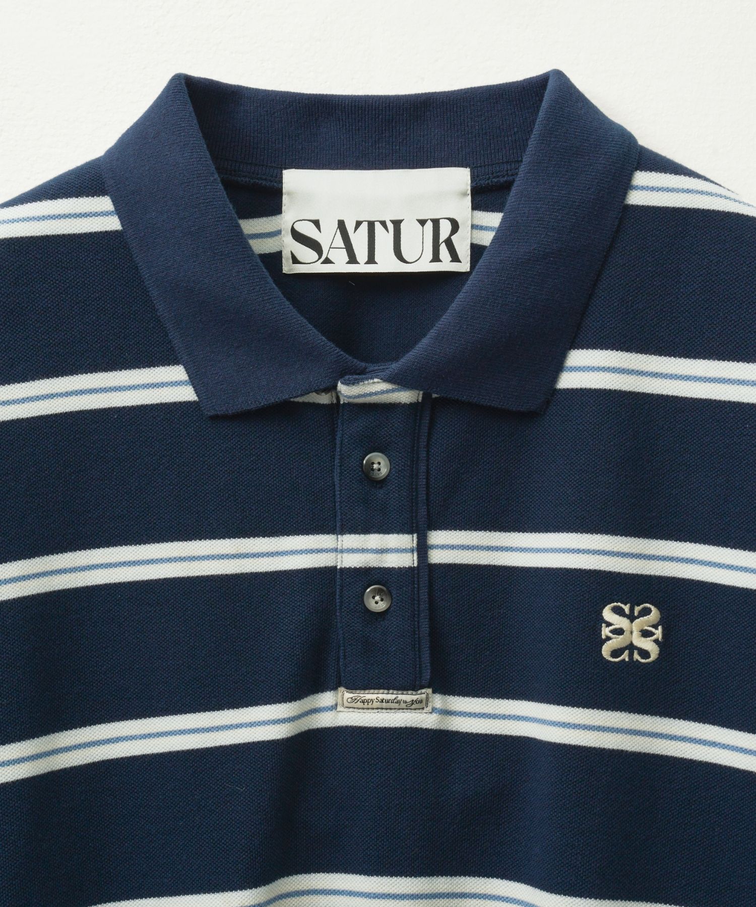 【SATUR】 Stripe Pique Polo T-Shirt / 追跡付 MUSINSA | SATUR Striped Pique Polo Long Sleeve Navy