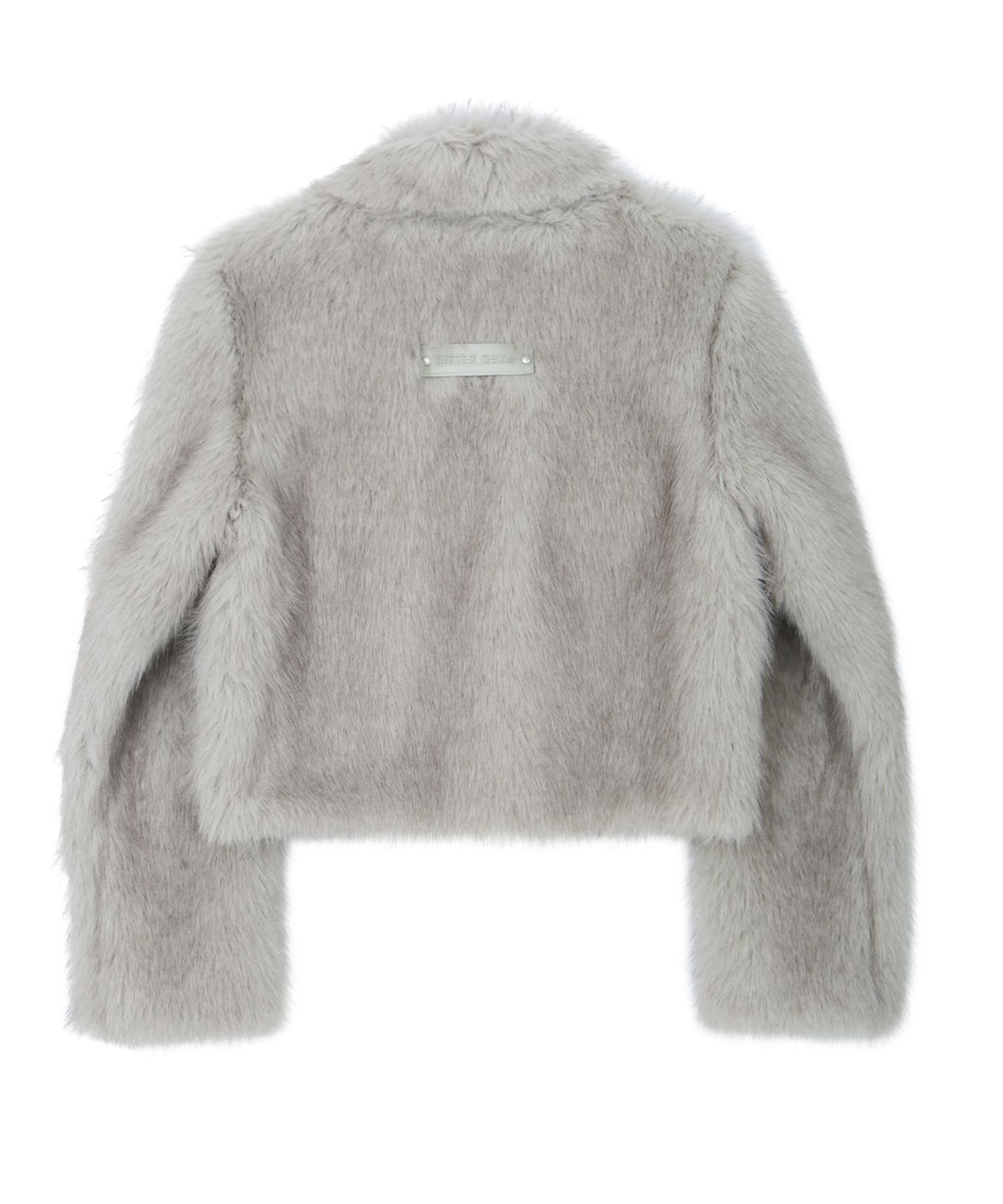 MUSINSA | BITTERCELLS Awesome Crop Fur Jacket-Grey
