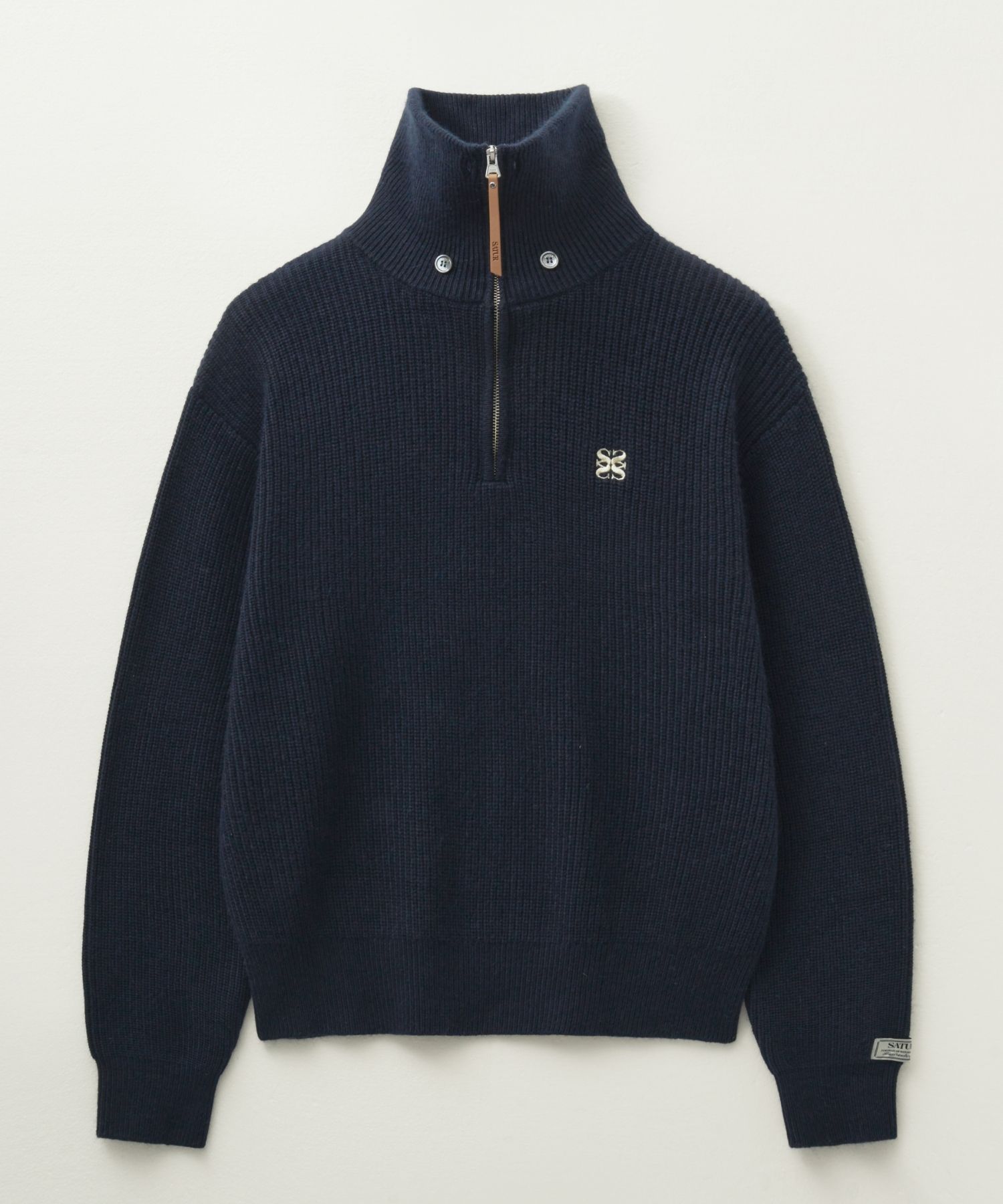 SATURハーフジップニットKnit Zip-up XL ネイビー　メンズセター MUSINSA公式 | SATUR ボタンアップセーラー ハーフニットジップアップ