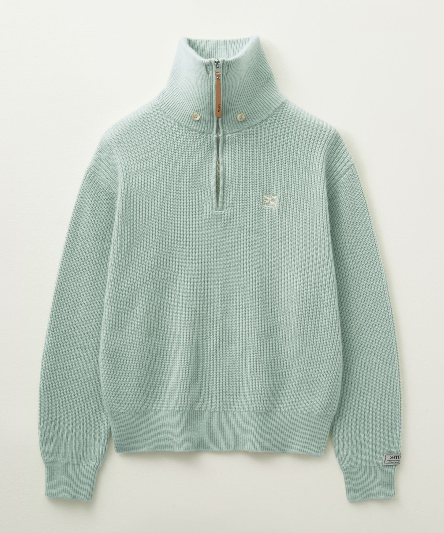 ニット+セーター SATUR Button up sailor half knit zip-up MUSINSA | SATUR Button up sailor half knit zip-up mint