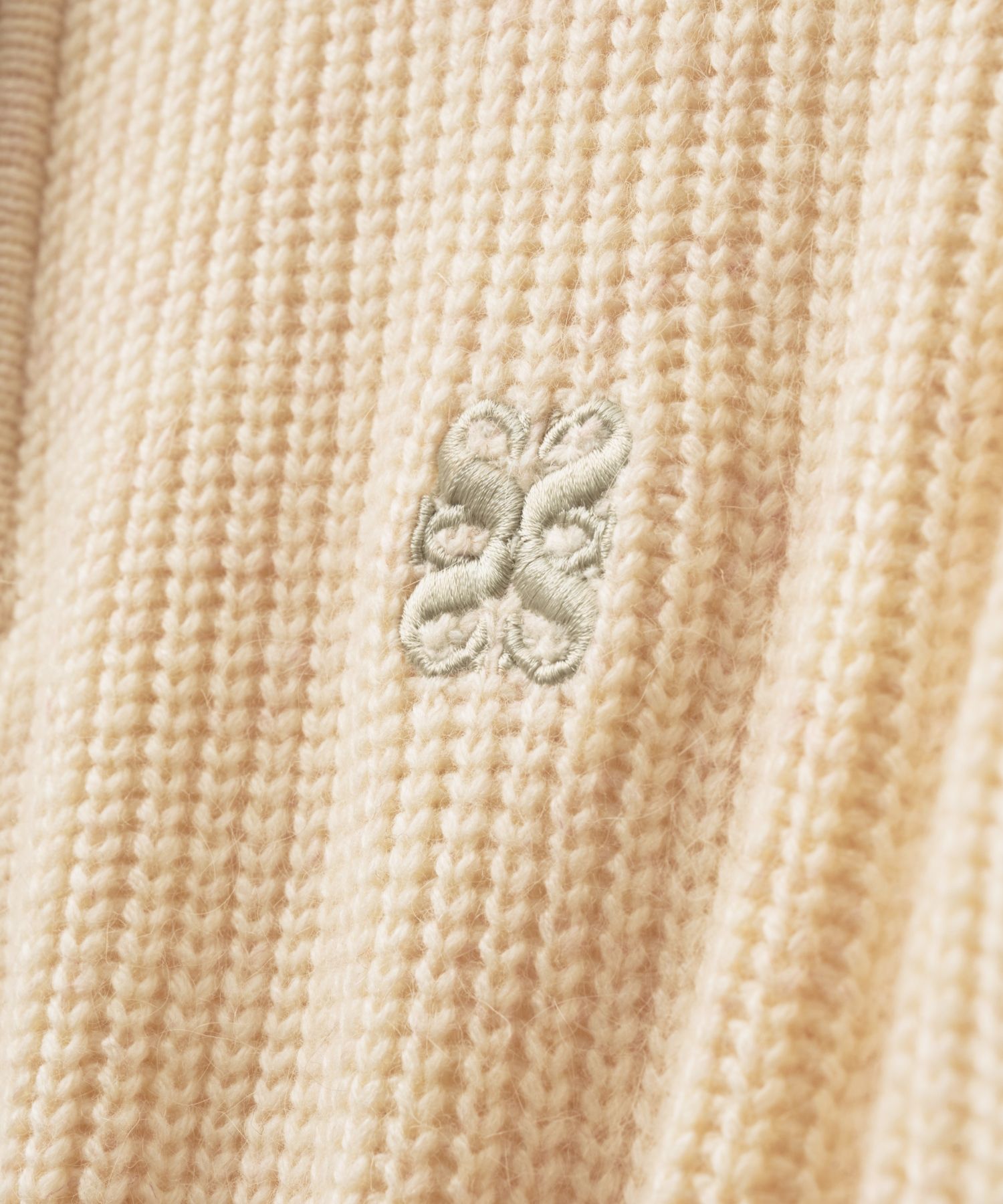 MUSINSA | SATUR Button up sailor half knit zip-up cream