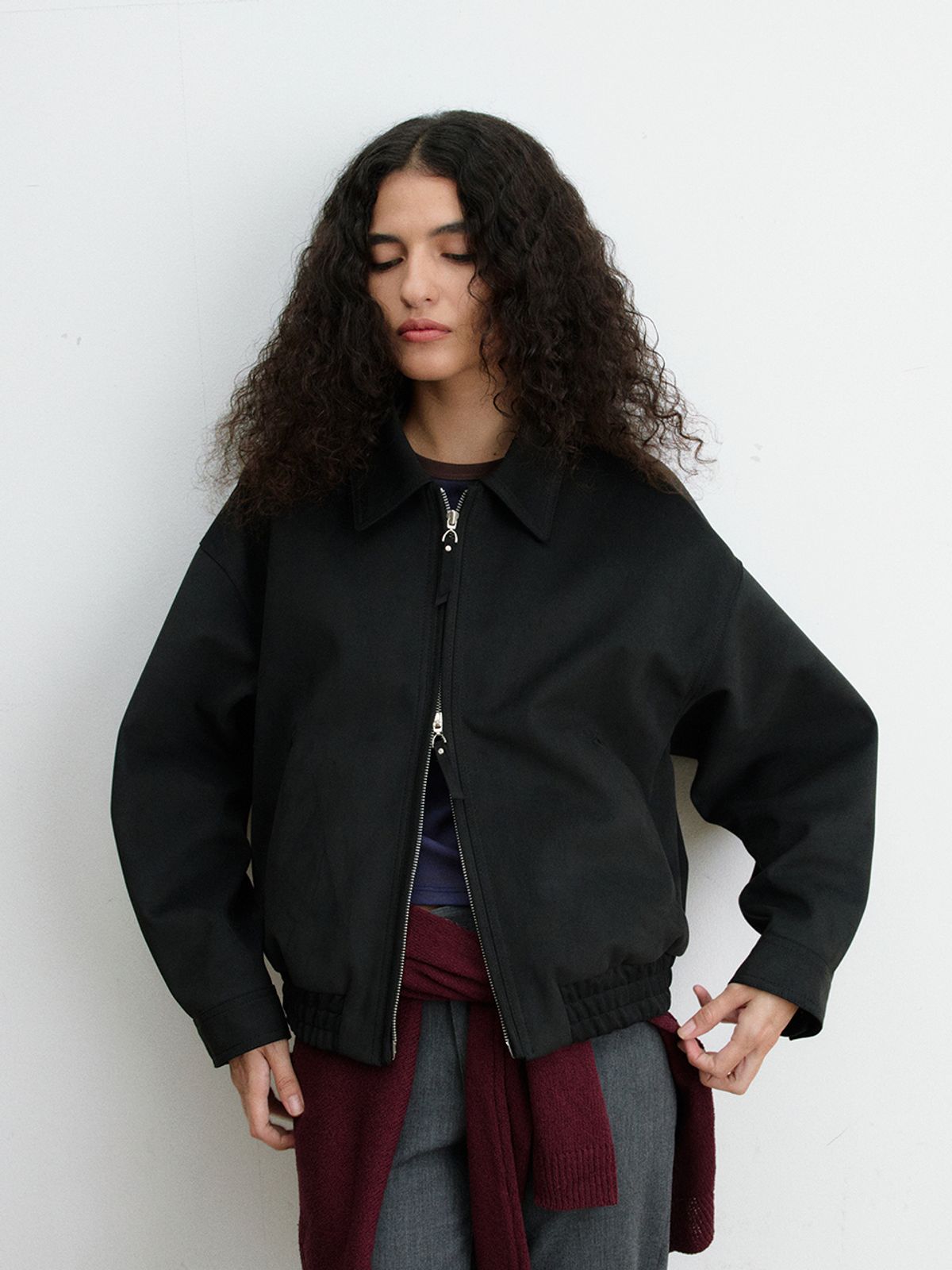 크리스틴프로젝트(CHRISTINE PROJECT) CP VEGAN SUEDE BOMBER JACKET(2COLORS)
