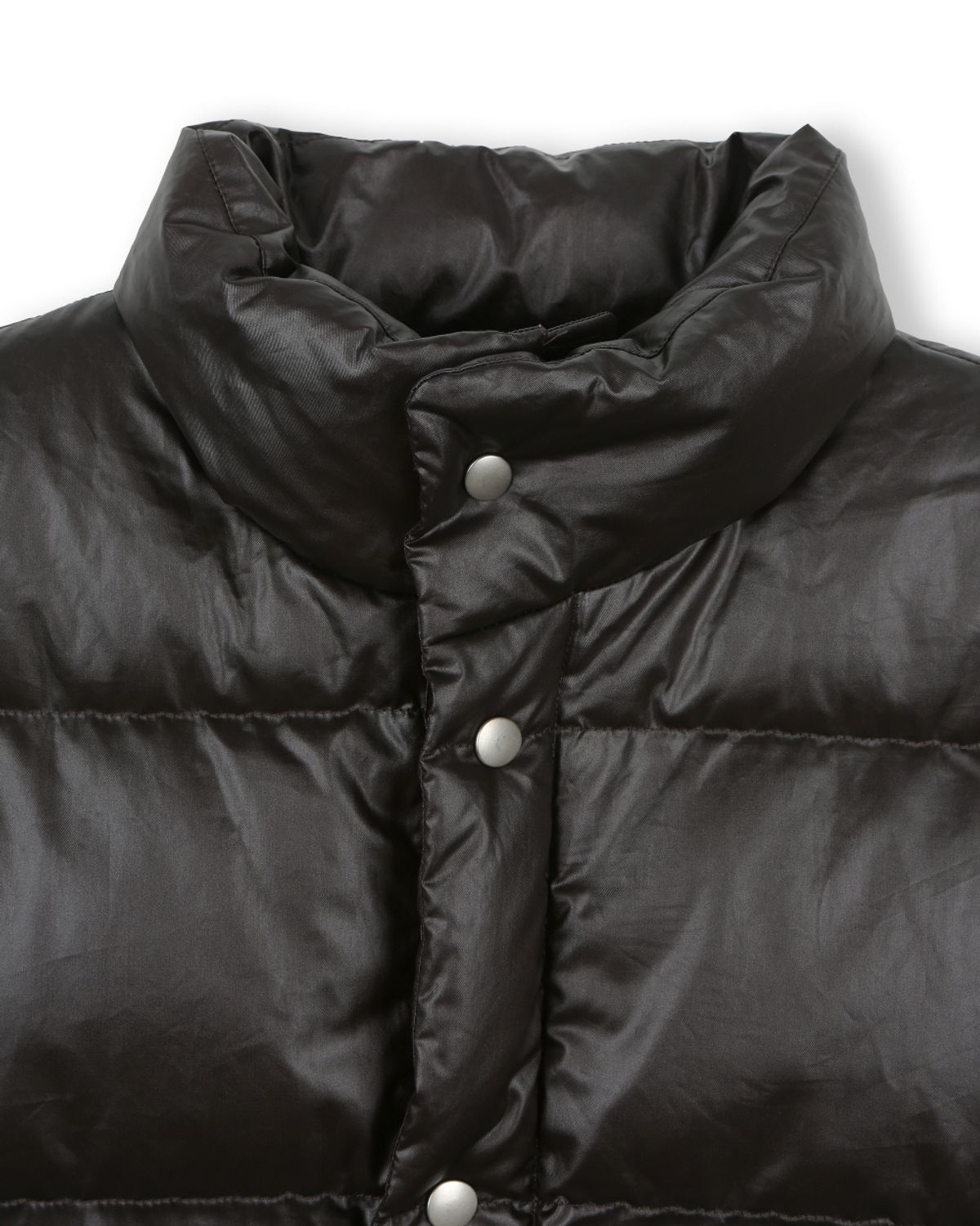 비슬로우(BESLOW) ESSENTIAL COATED DOWN JACKET BLACK BROWN