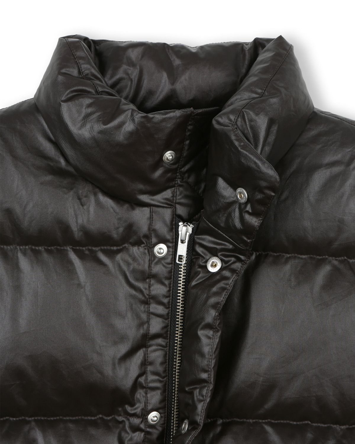 비슬로우(BESLOW) ESSENTIAL COATED DOWN JACKET BLACK BROWN