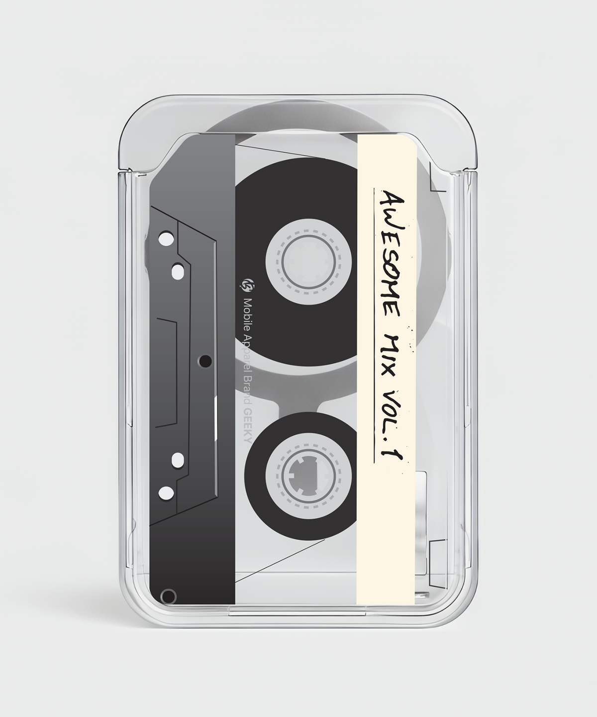 기키(GEEKY) 맥세이프 카드지갑 홀더 Cassette tape 2장수납 투명카드케이스