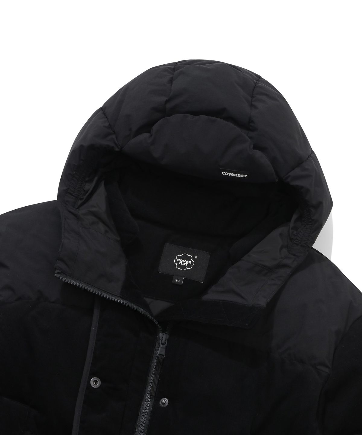 커버낫 우먼(COVERNAT WOMAN) RDS 우먼 코듀로이 후드 숏 푸퍼 Black