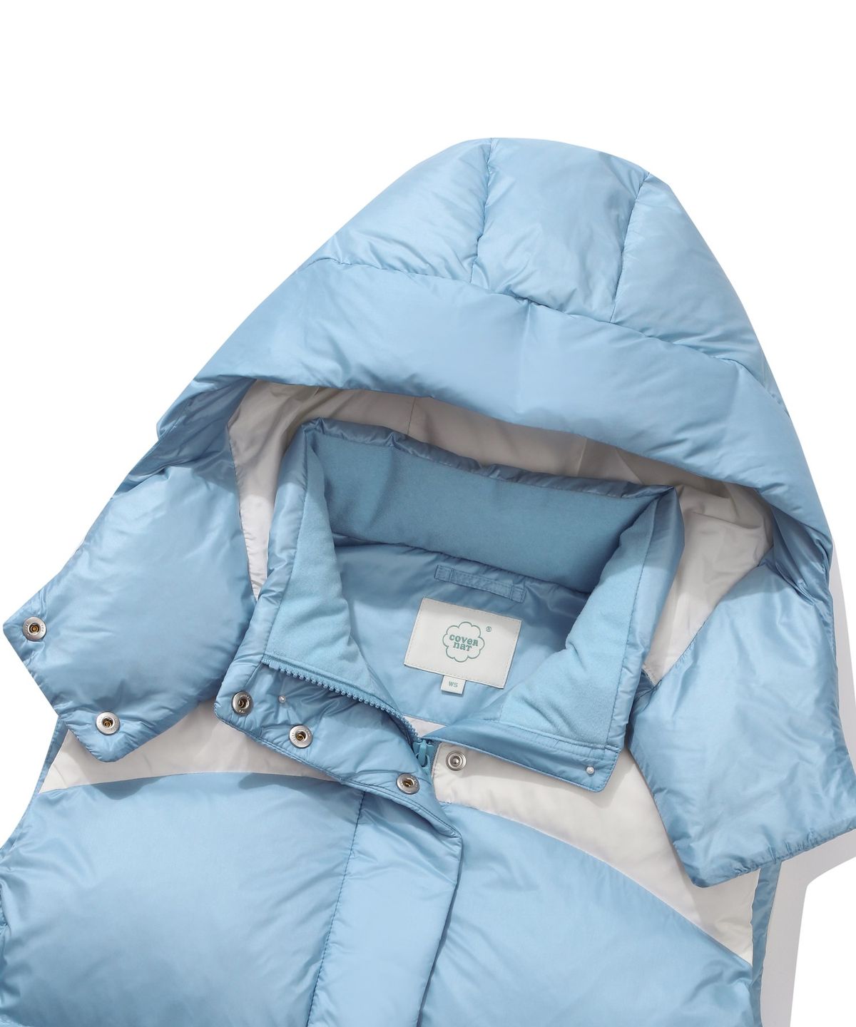 커버낫 우먼(COVERNAT WOMAN) RDS 우먼 씨빅 후드 다운 베스트 Light Blue