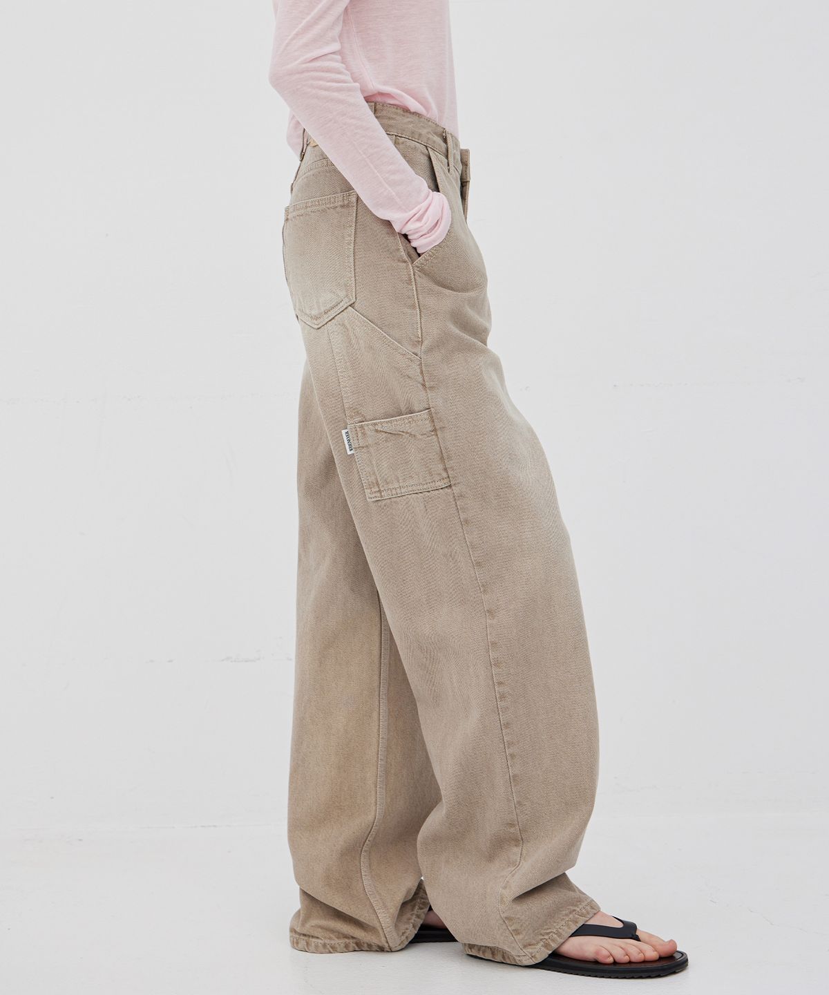 르바(LEVAR) Relaxed Carpenter Denim - Sand Beige