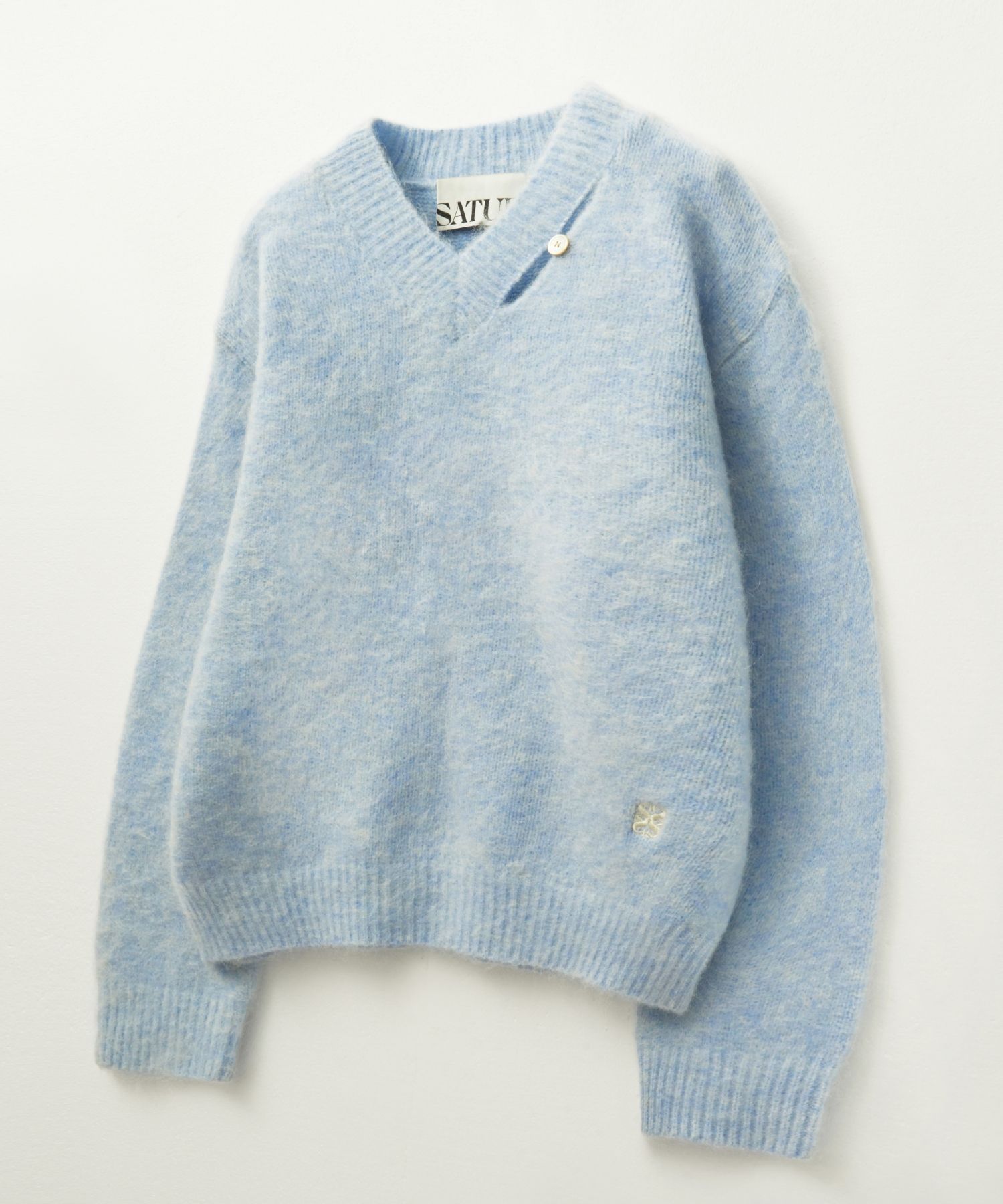 MUSINSA | SATUR Essen Two Tone Mohair Pullover Knit Sky Blue